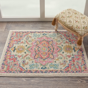 Nourison Home Nourison Passion 1'10" x 2'10" Ivory/Pink Bohemian Indoor Rug, Ivory/Pink, rollover