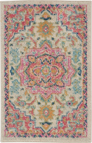 Nourison Home Nourison Passion 1'10" x 2'10" Ivory/Pink Bohemian Indoor Rug, Ivory/Pink, large