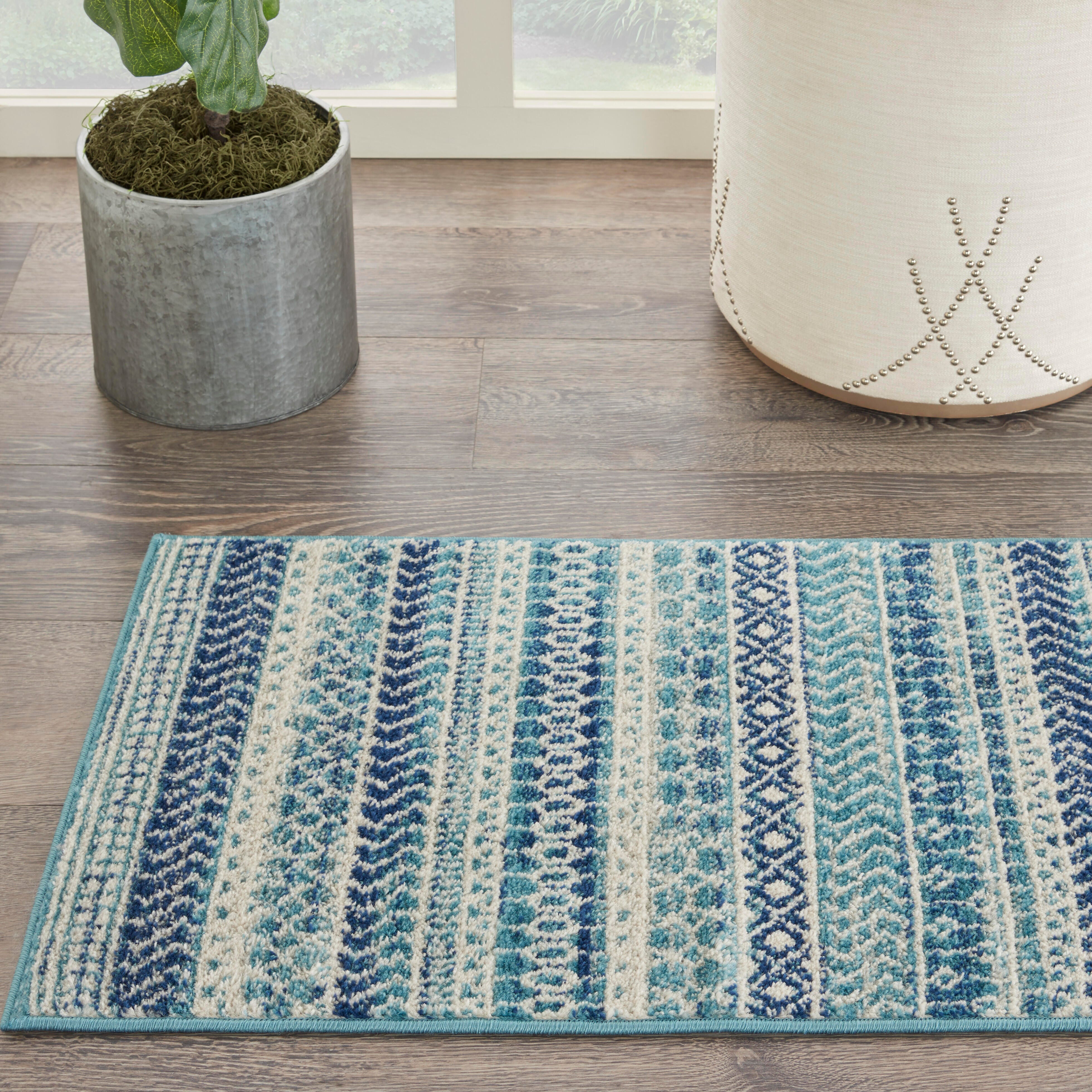 Nourison Nourison Passion 1'10" x 2'10" Navy Blue Bohemian Indoor Rug, Navy Blue, rollover