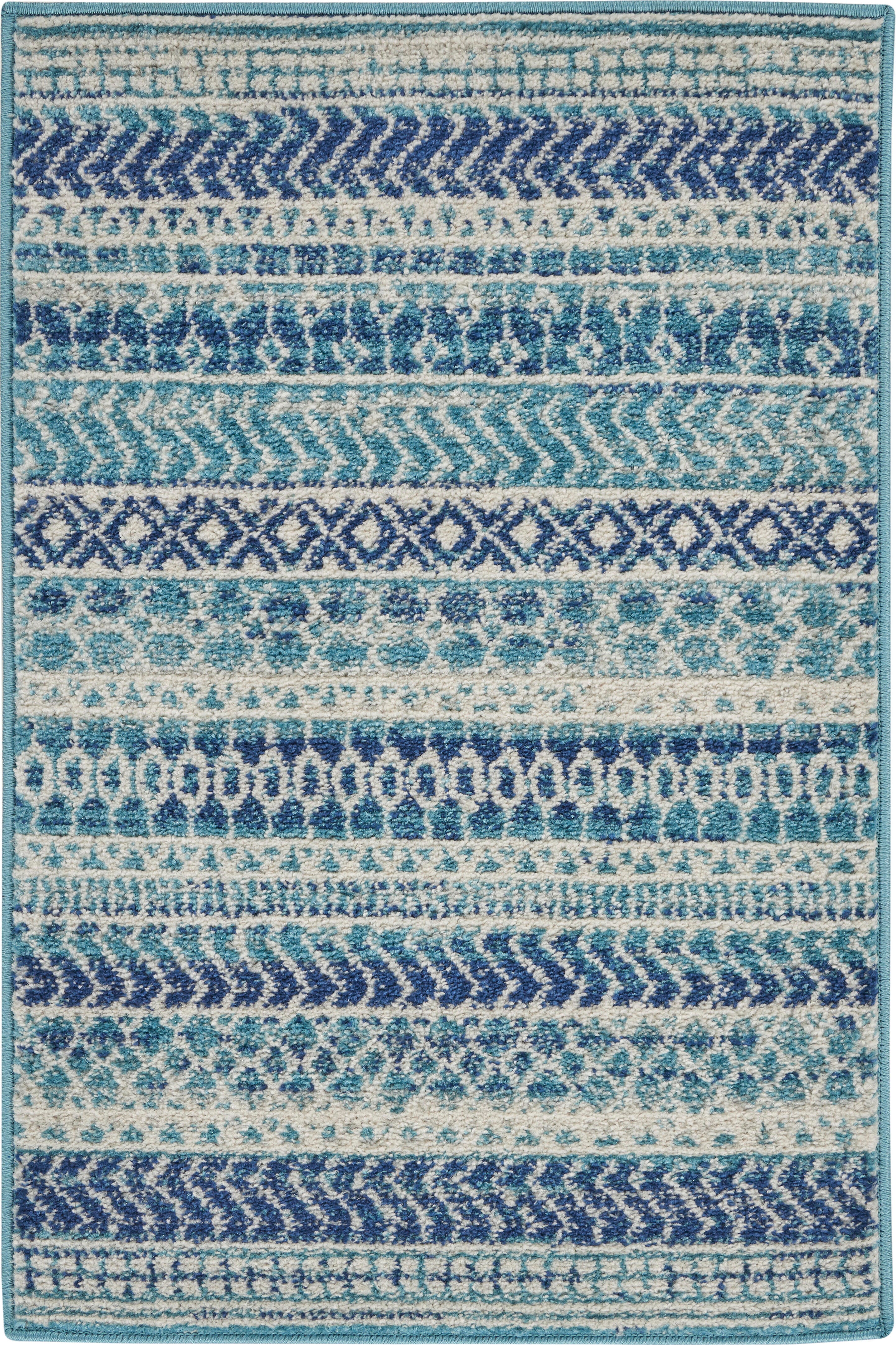 Nourison Nourison Passion 1'10" x 2'10" Navy Blue Bohemian Indoor Rug, Navy Blue, large