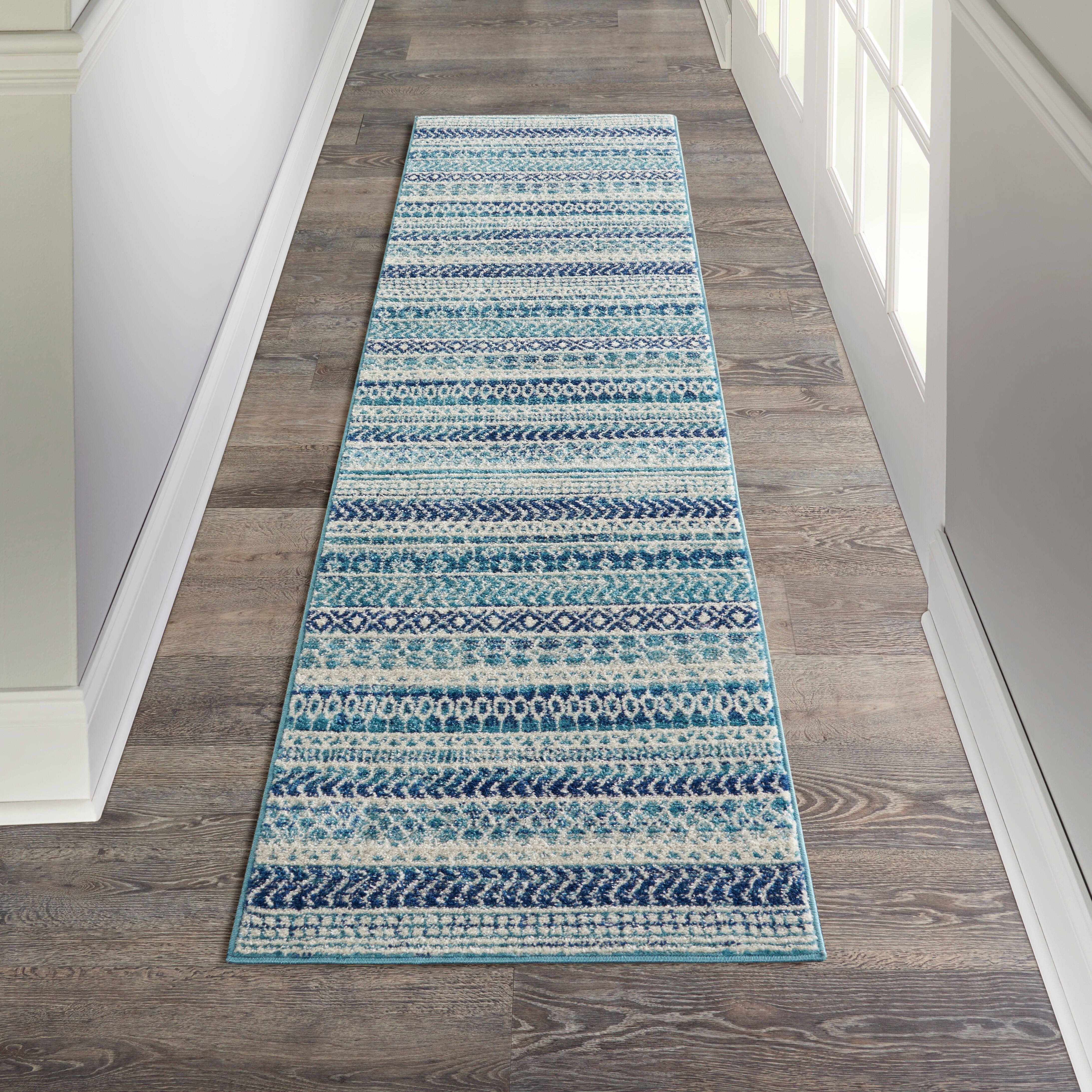 Nourison Nourison Passion 2'2" x 7'6" Navy Blue Bohemian Indoor Rug, Navy Blue, rollover