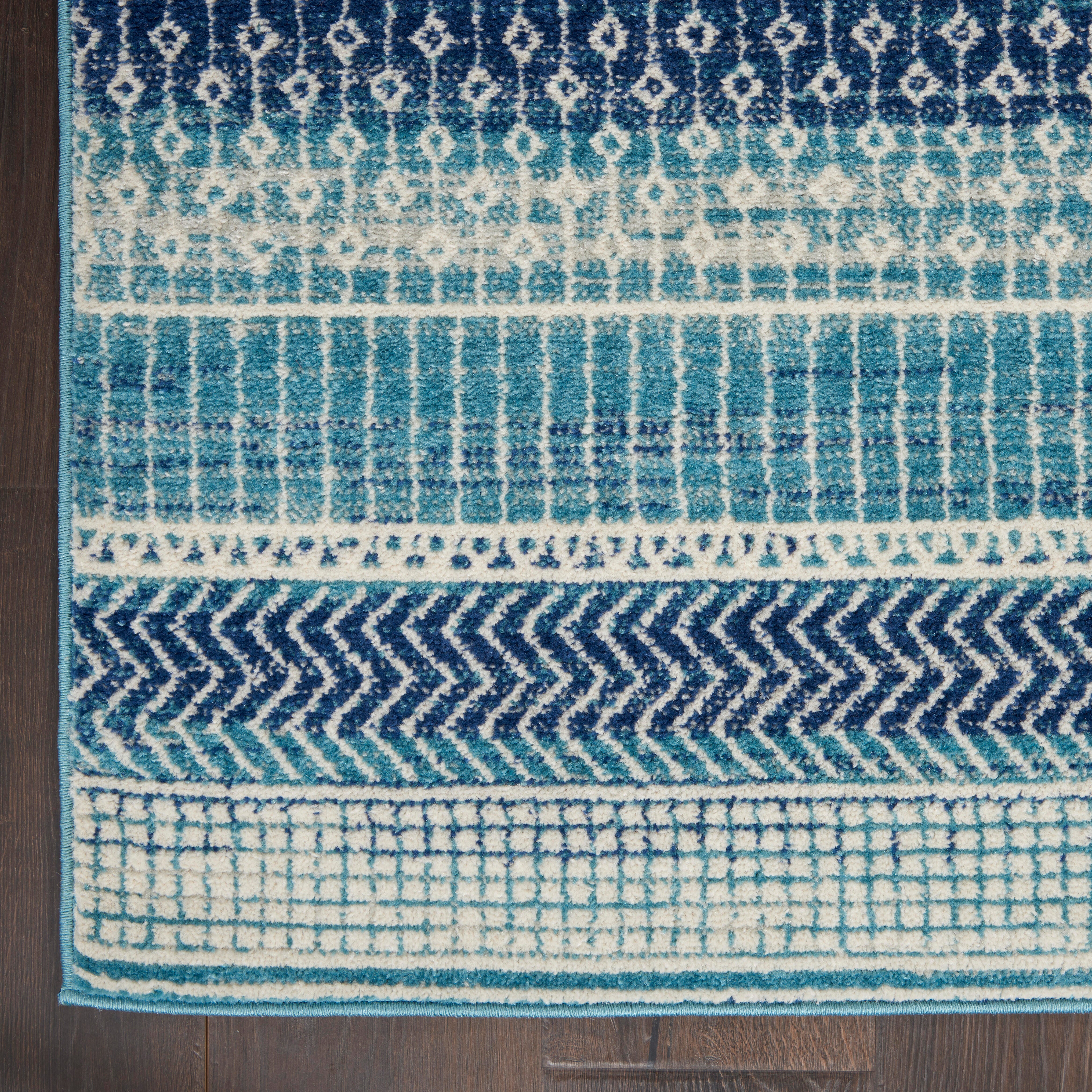 Nourison Nourison Passion 5'3" x 7'3" Navy Blue Bohemian Indoor Rug, Navy Blue, large
