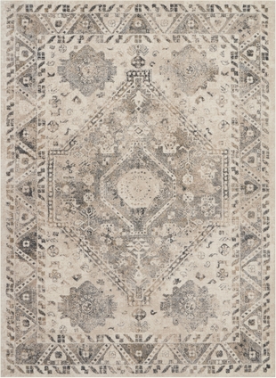 Nourison Home Nourison Fusion 7'10" x 10'6" Cream/Grey Vintage Indoor Rug, Cream/Gray, large