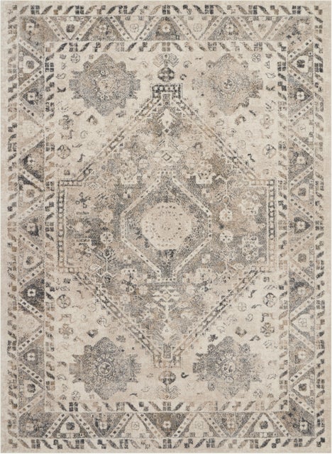 Nourison Home Fusion 7'10" x 10'6" Cream/Grey Vintage Indoor Rug