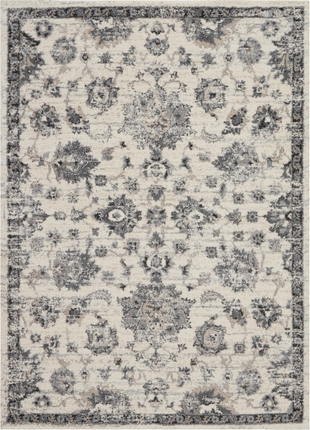 Nourison Home Nourison Fusion 5'3" x 7'3" Cream/Grey Vintage Indoor Rug, Cream/Gray, large