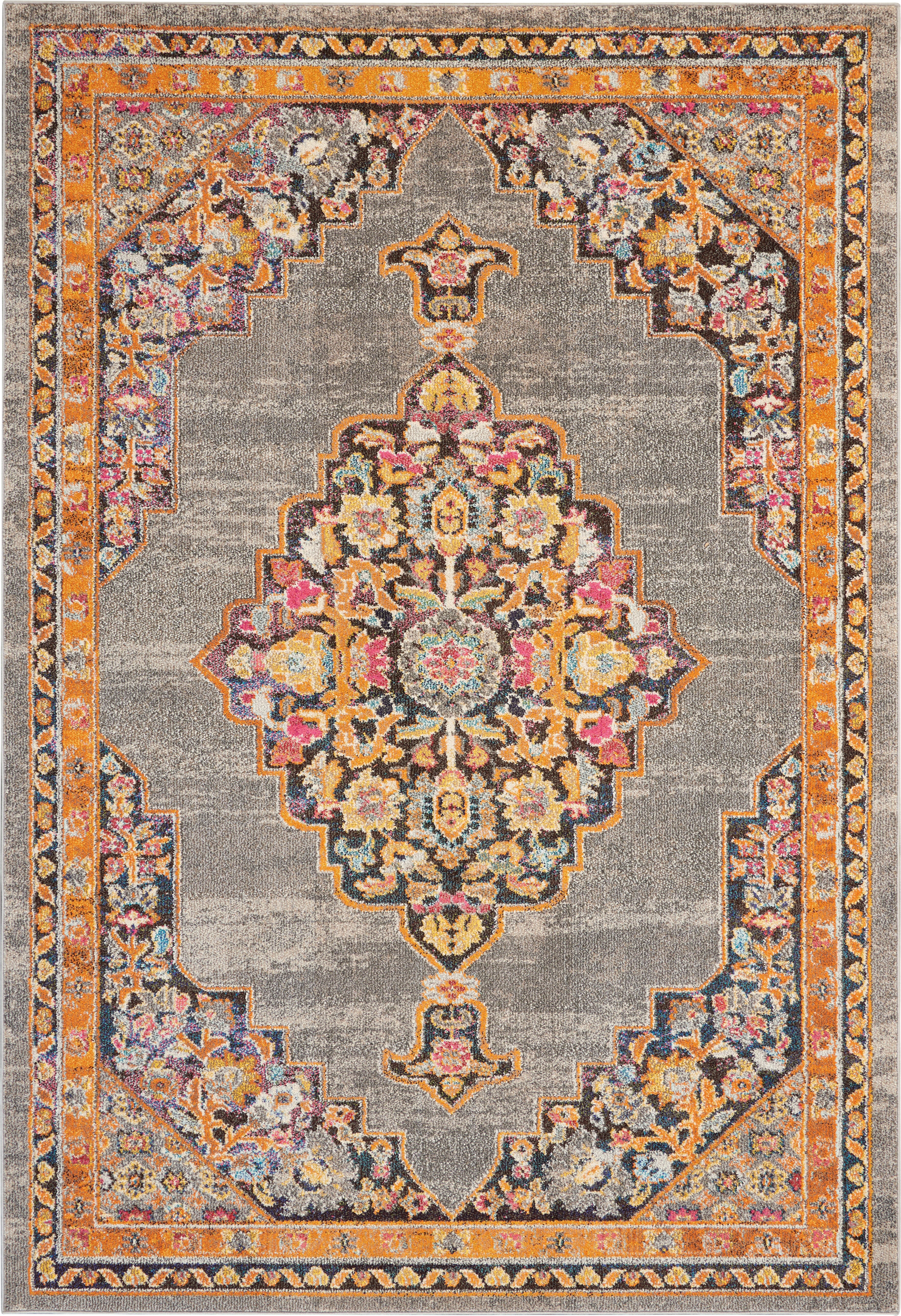 Nourison Home Nourison Passionate 6'7" x 9'6" Grey Bohemian Indoor Rug, , large