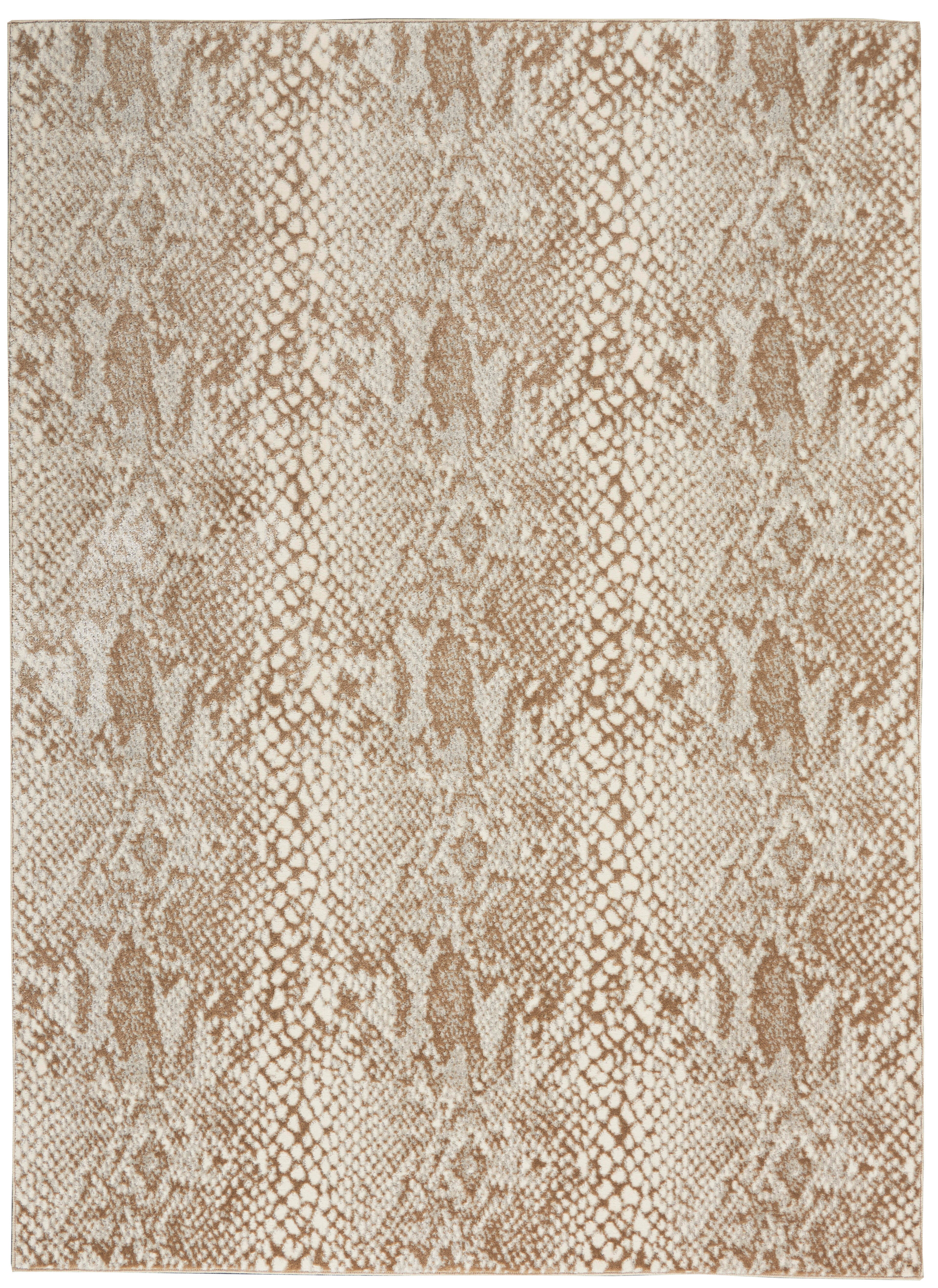 Nourison Home Nourison Solace 5'3" x 7'3" Ivory Beige Modern Indoor Rug, Ivory Beige, large