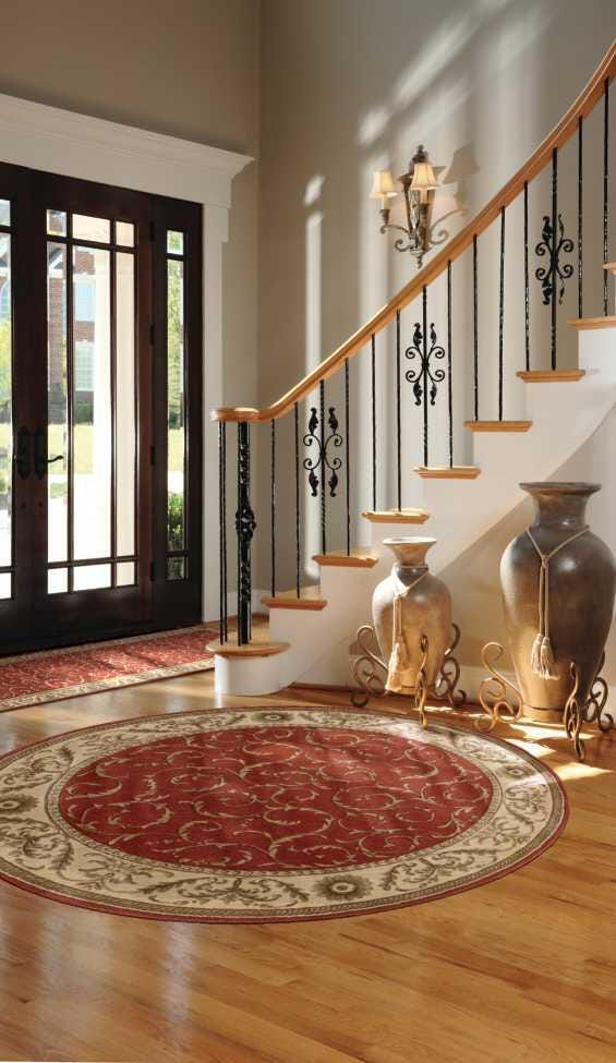 Nourison Home Nourison Somerset 5'6" x ROUND Red Traditional Indoor Rug, Red, rollover