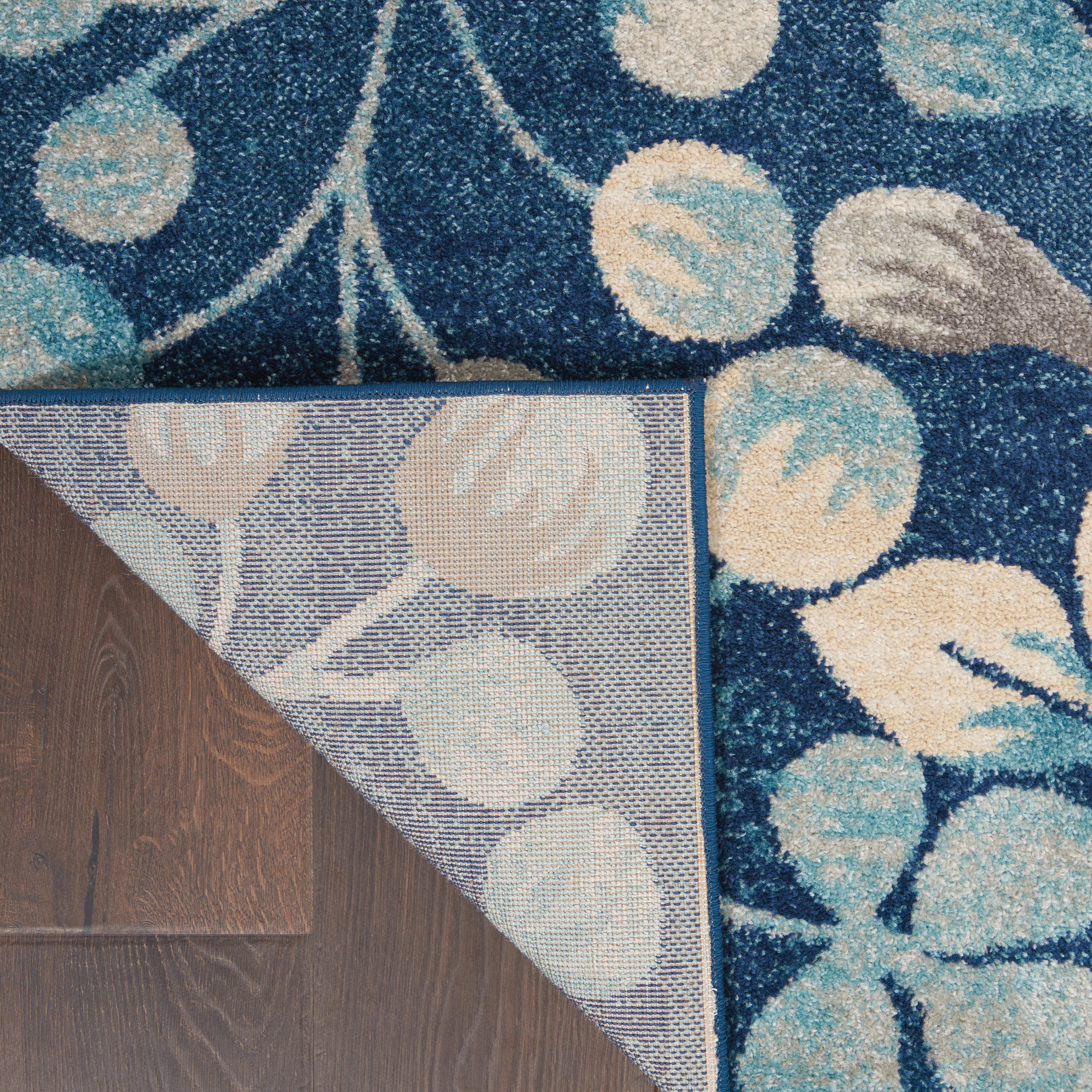 Nourison Nourison Tranquil 4' x 6' Navy Farmhouse Indoor Rug, Navy, large