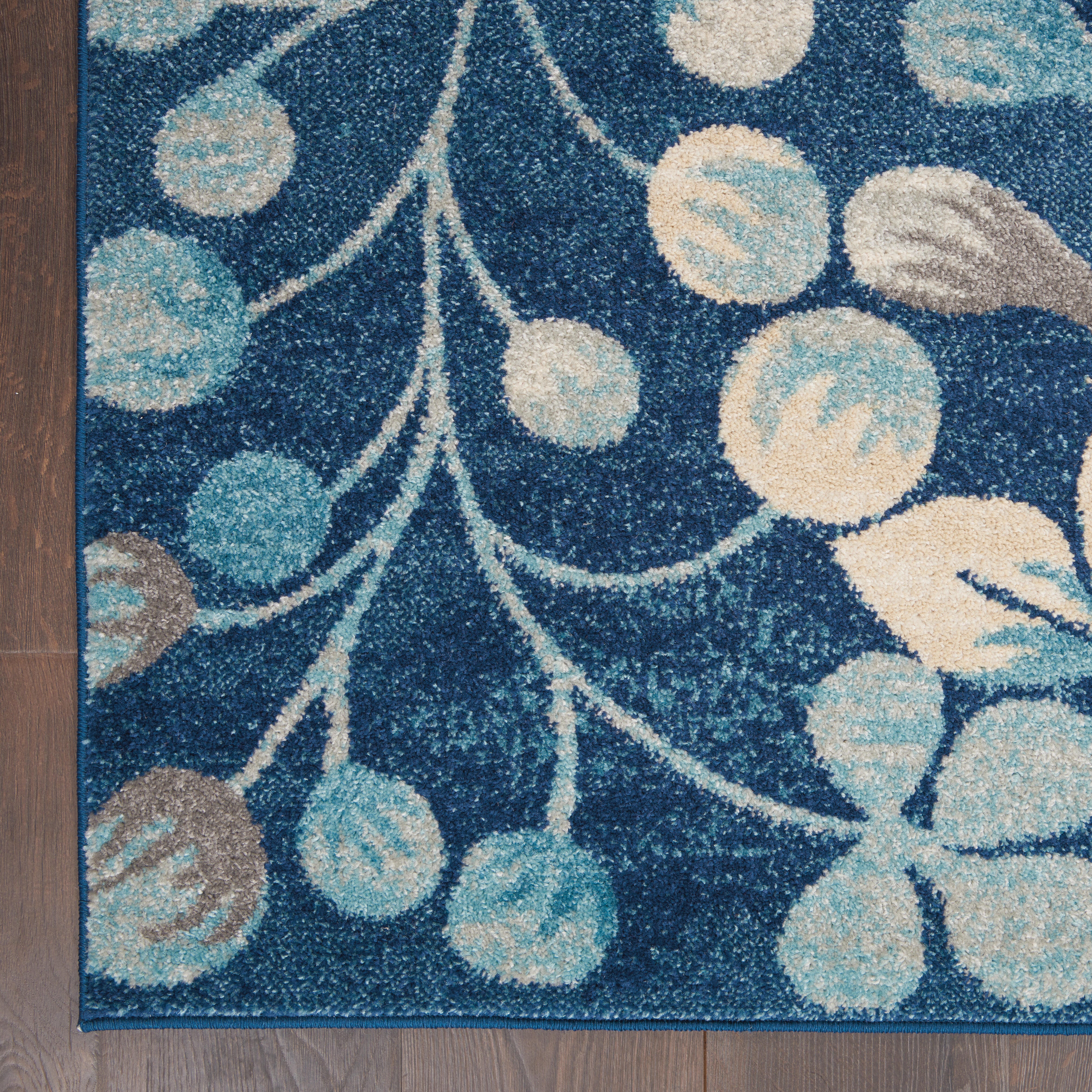 Nourison Nourison Tranquil 4' x 6' Navy Farmhouse Indoor Rug, Navy, large