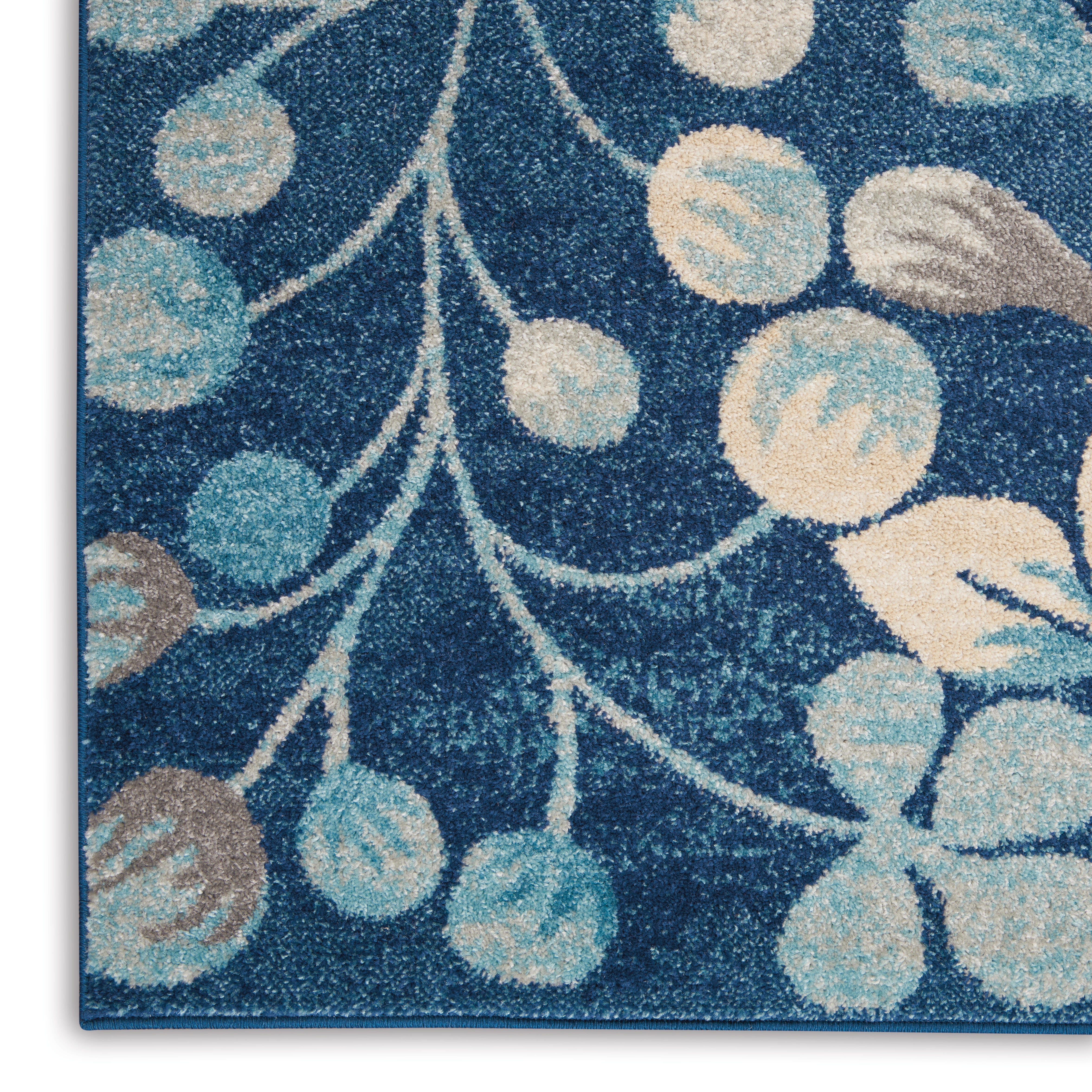 Nourison Nourison Tranquil 4' x 6' Navy Farmhouse Indoor Rug, Navy, large