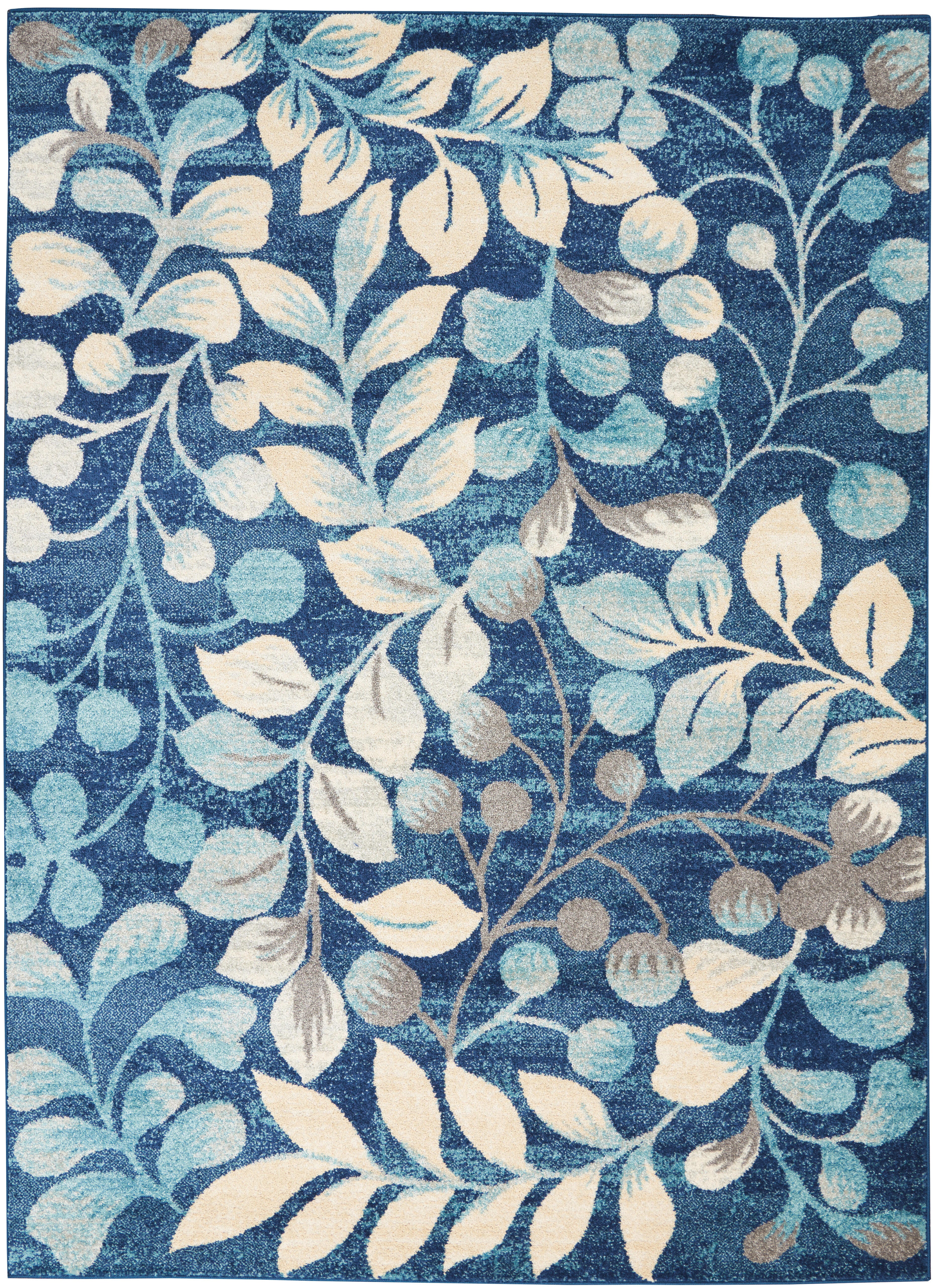Nourison Nourison Tranquil 6' x 9' Navy Farmhouse Indoor Rug, Navy, large
