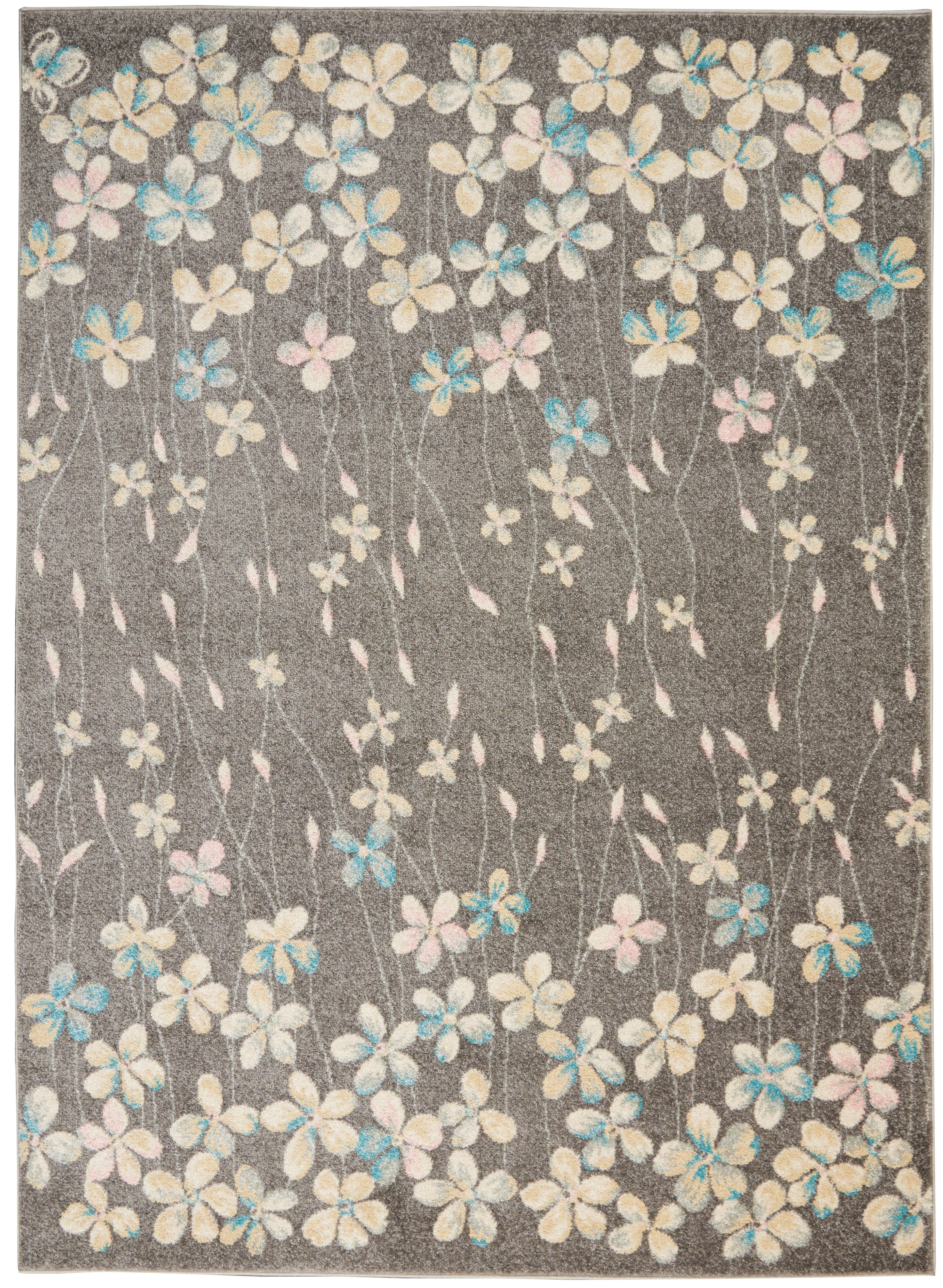 Nourison Nourison Tranquil 4' x 6' Grey/Beige Contemporary Indoor Rug, Gray/Beige, large
