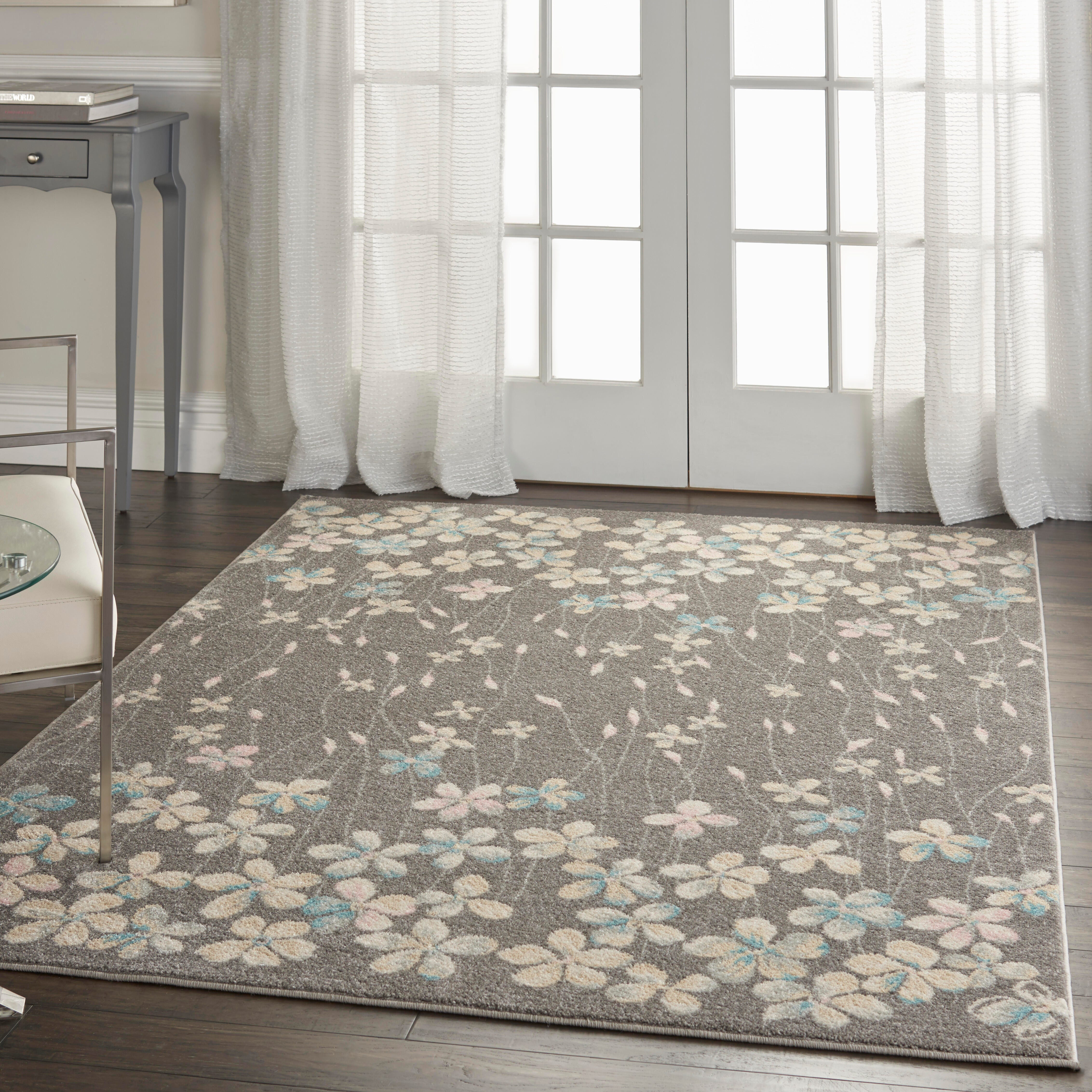 Nourison Nourison Tranquil 5'3" x 7'3" Grey/Beige Contemporary Indoor Rug, Gray/Beige, large
