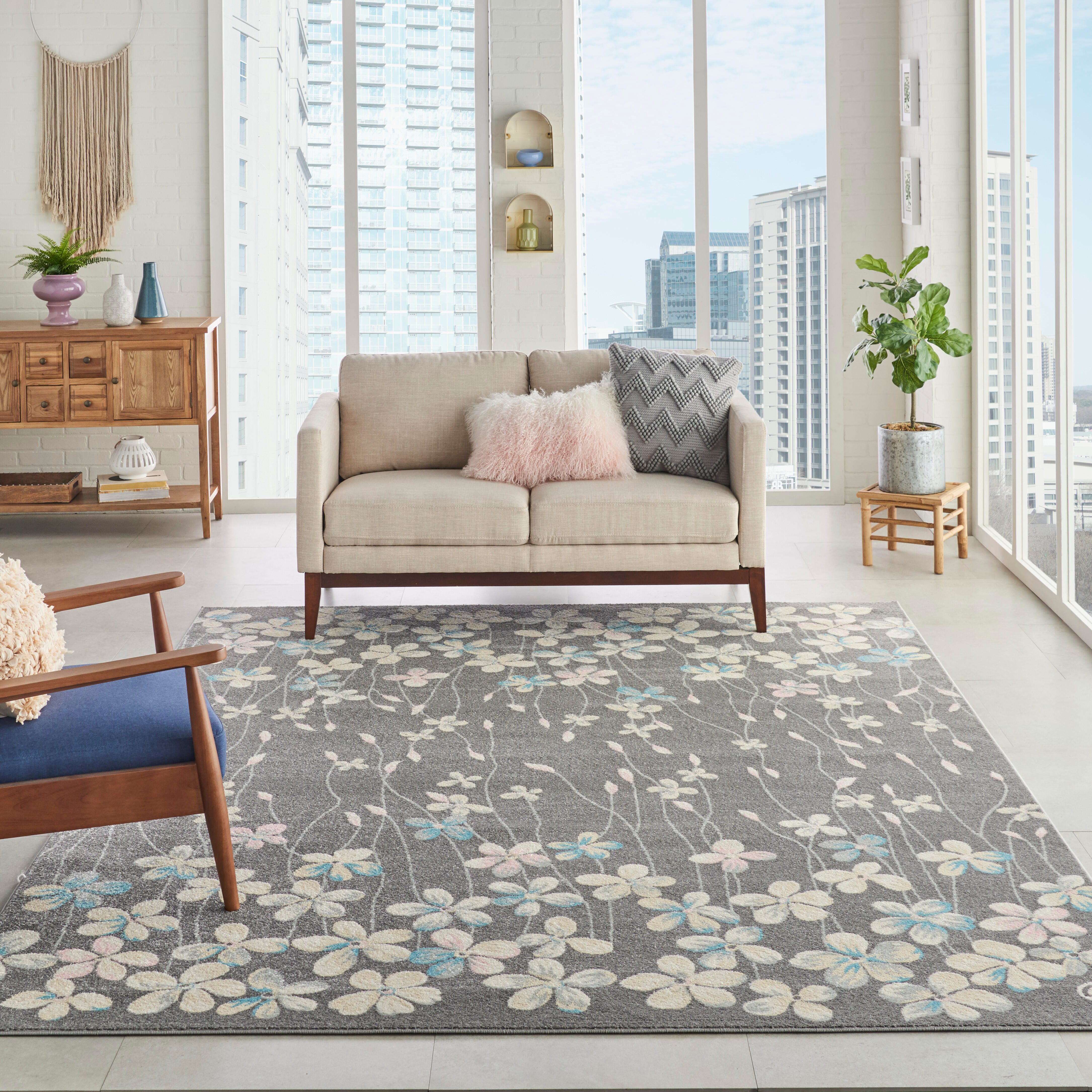 Nourison Nourison Tranquil 8' x 10' Grey/Beige Contemporary Indoor Rug, Gray/Beige, rollover