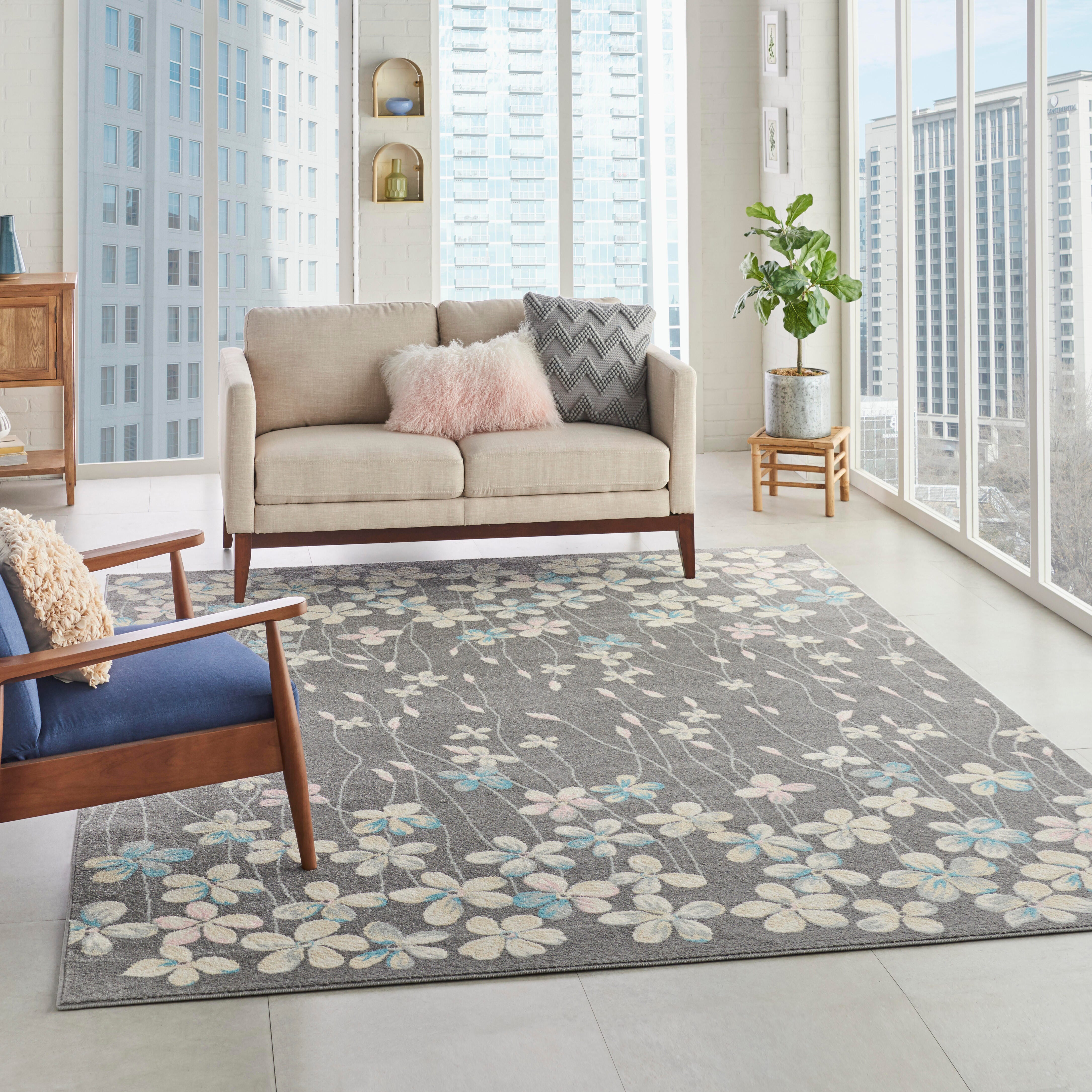 Nourison Nourison Tranquil 8' x 10' Grey/Beige Contemporary Indoor Rug, Gray/Beige, large