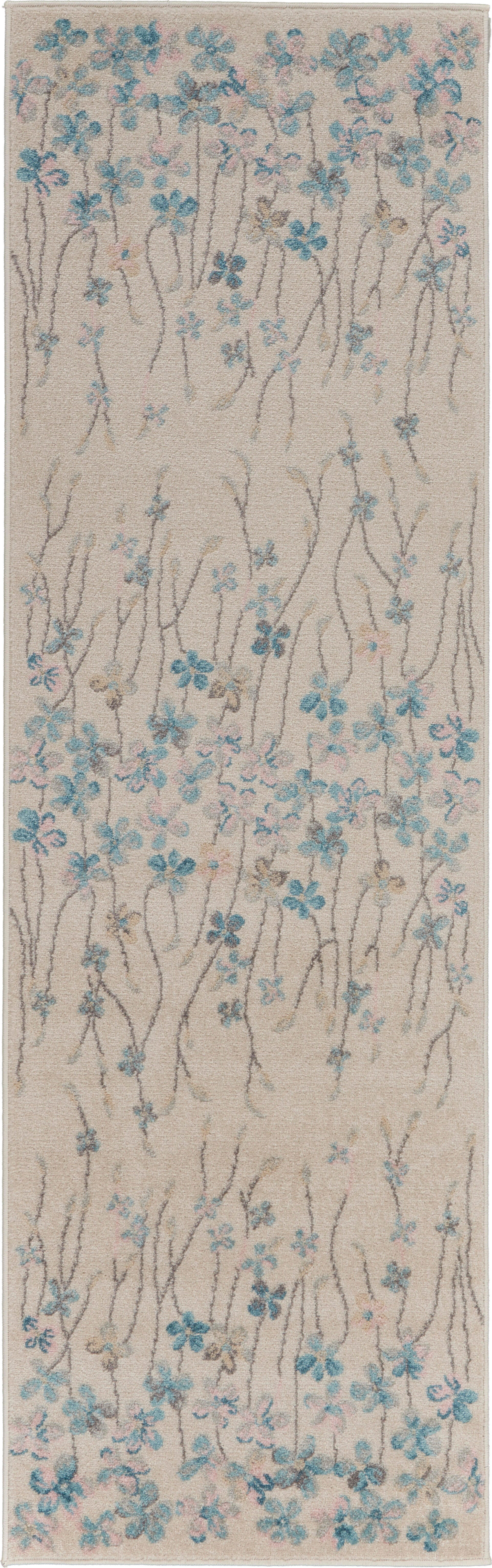 Nourison Nourison Tranquil 2'3" x 7'3" Ivory Contemporary Indoor Rug, Ivory, large