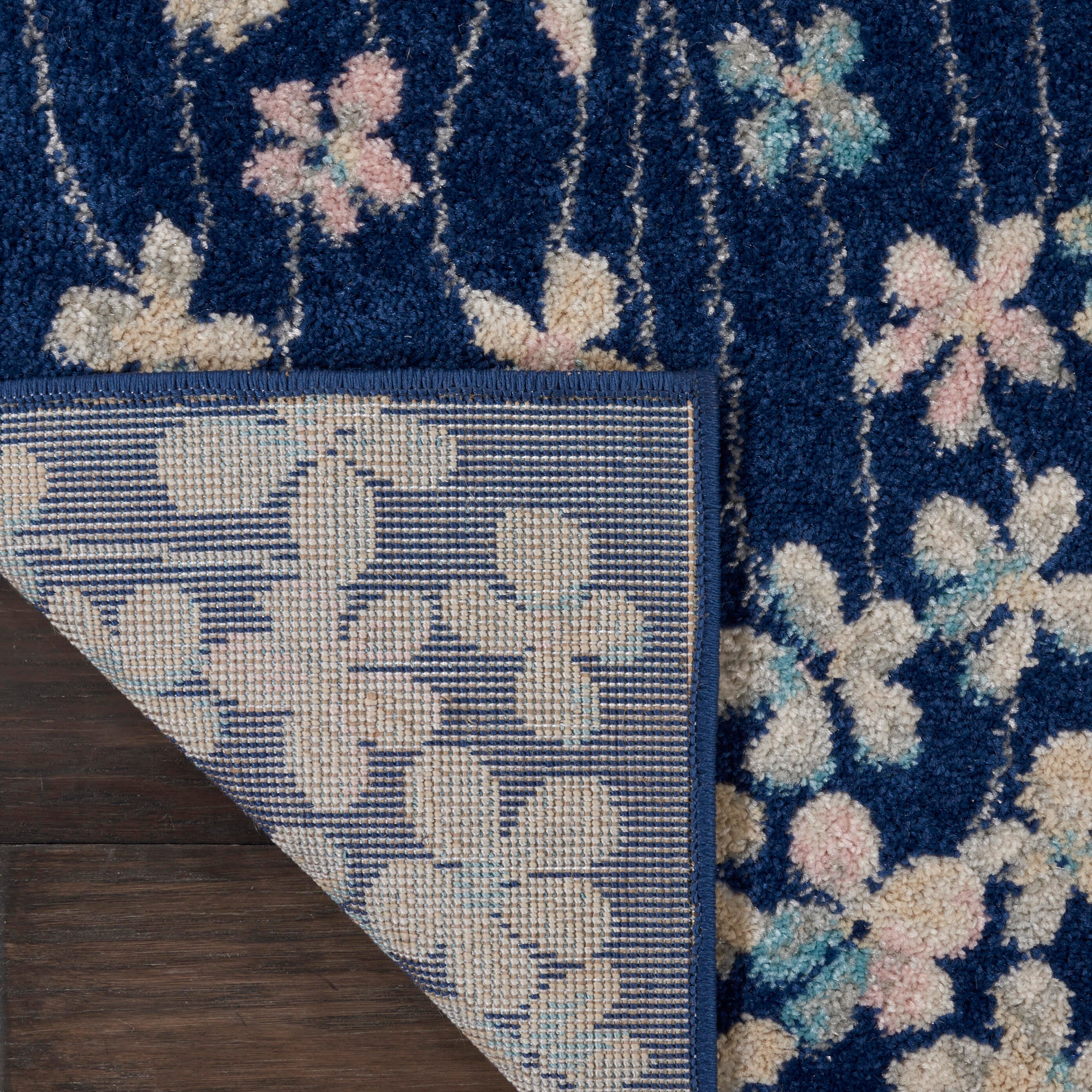 Nourison Nourison Tranquil 2' X 4' Navy Contemporary Indoor Rug, Navy, large