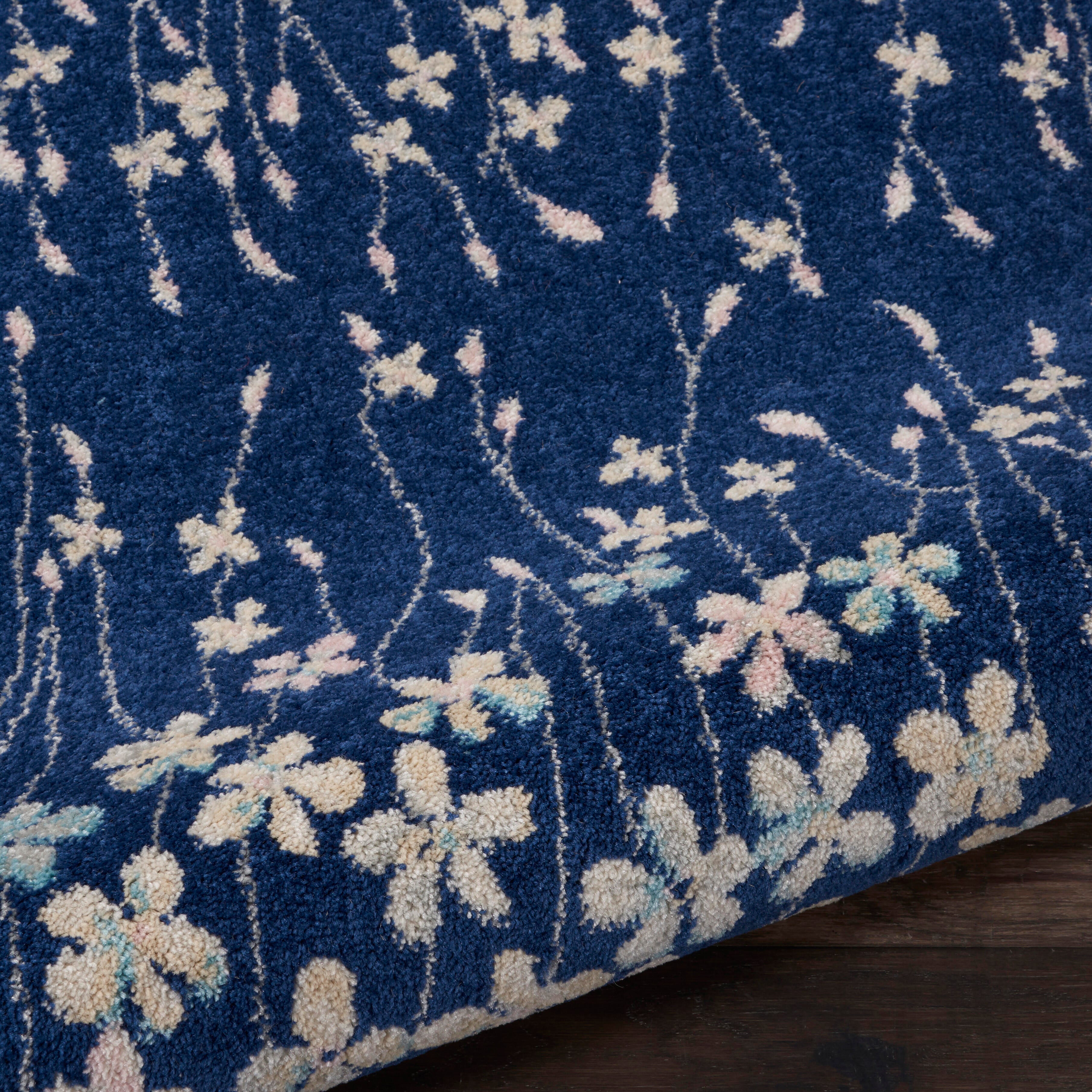 Nourison Nourison Tranquil 2' X 4' Navy Contemporary Indoor Rug, Navy, large