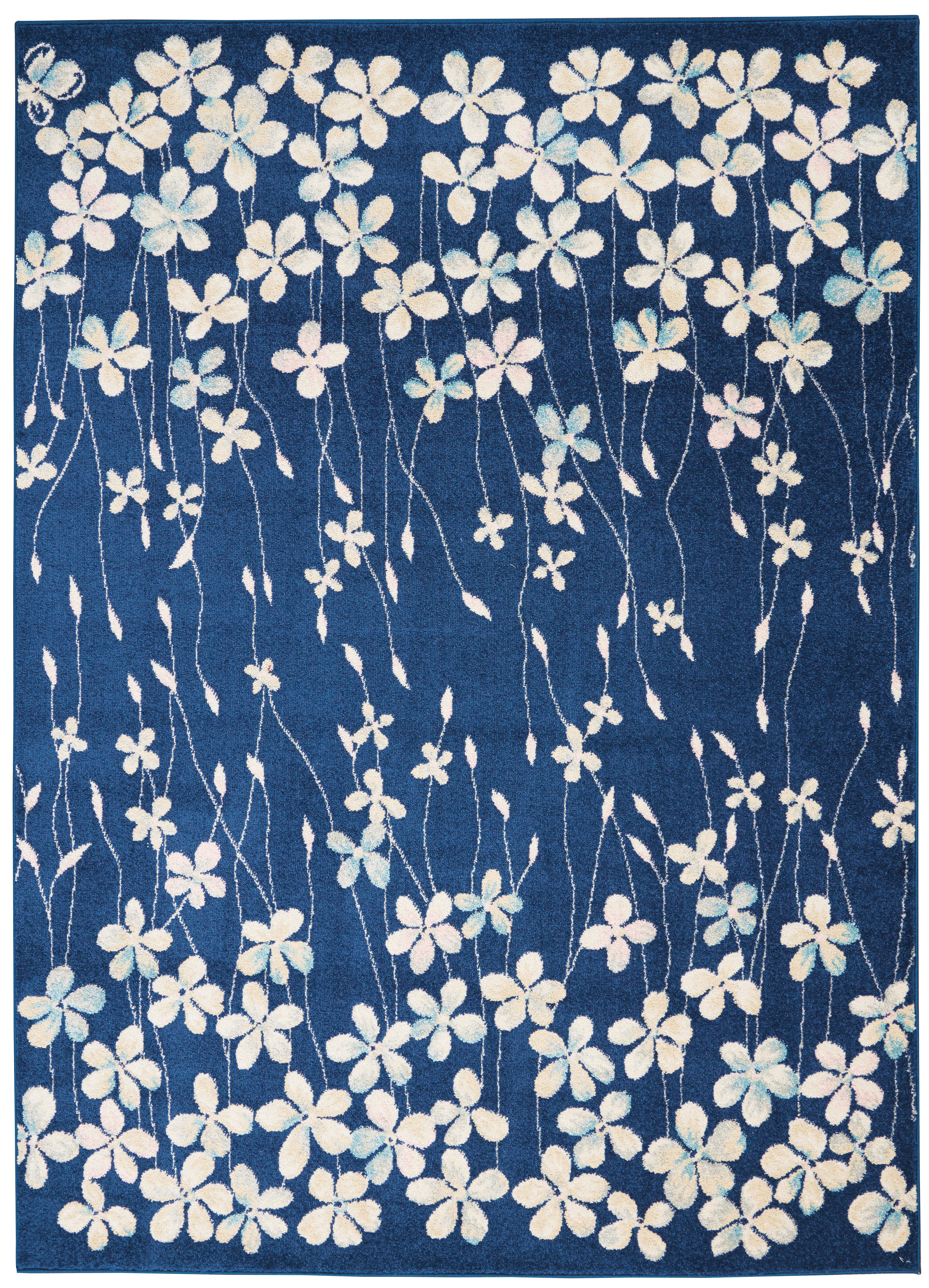 Nourison Nourison Tranquil 4' x 6' Navy Contemporary Indoor Rug, Navy, large