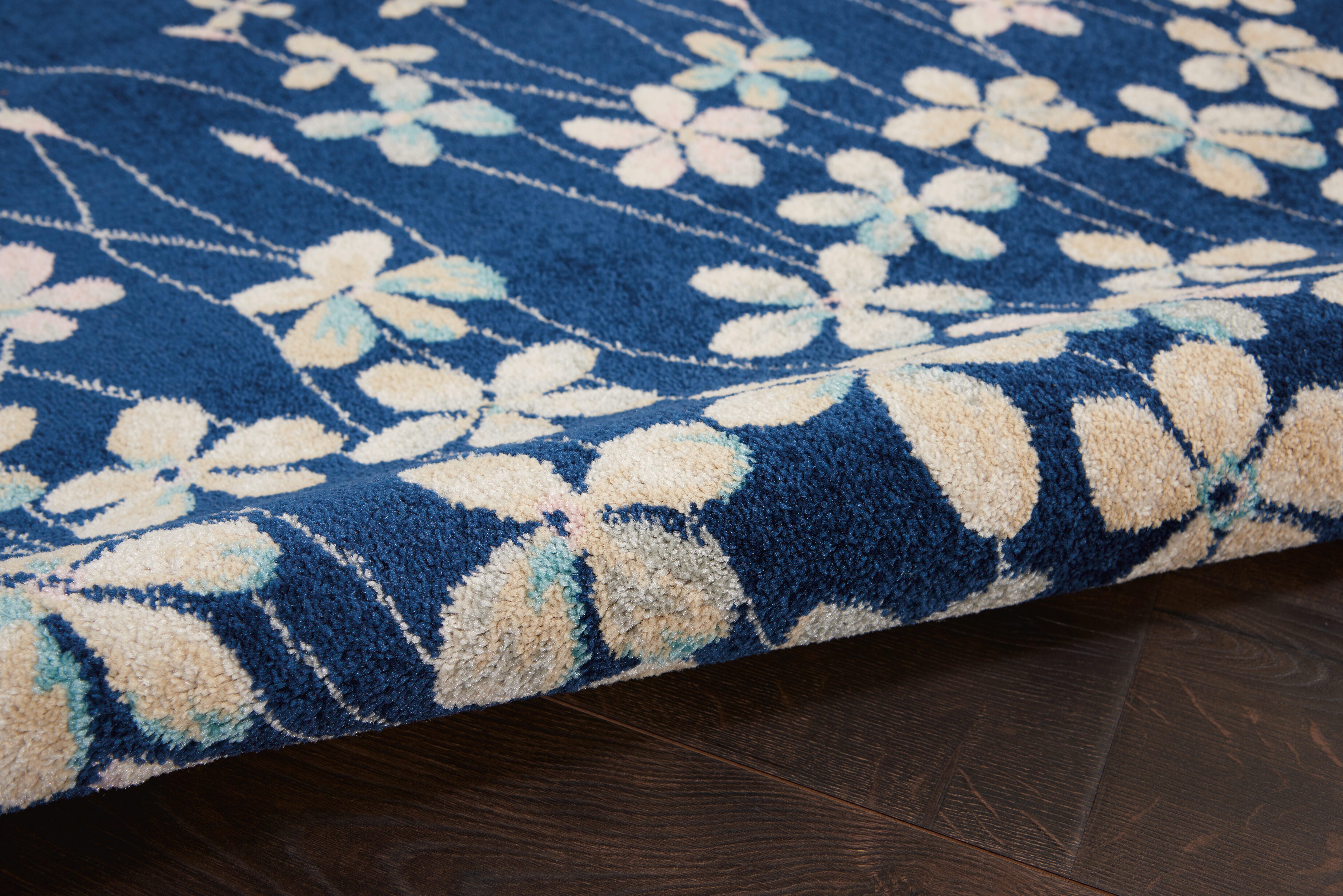 Nourison Nourison Tranquil 4' x 6' Navy Contemporary Indoor Rug, Navy, large