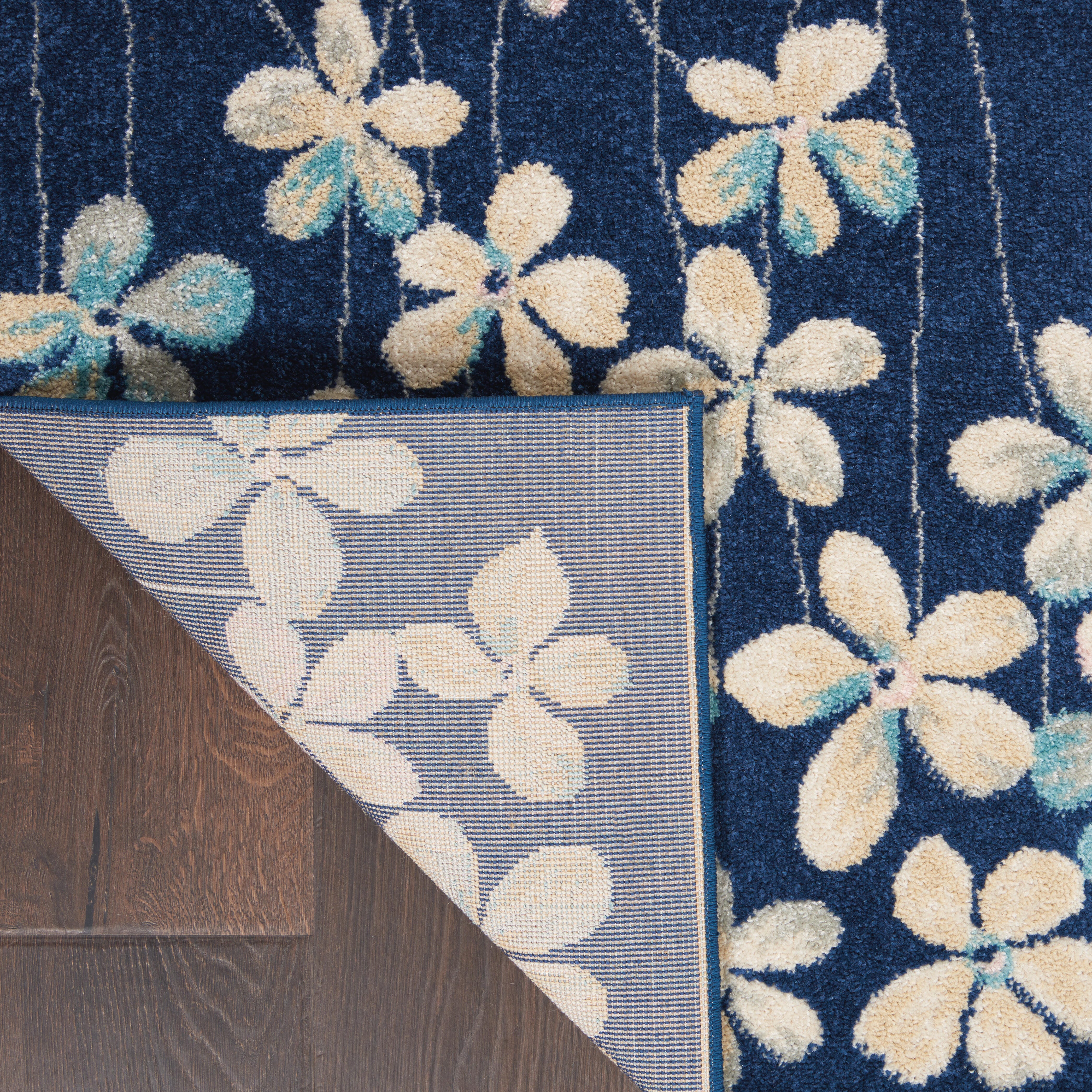 Nourison Nourison Tranquil 5'3" x 7'3" Navy Contemporary Indoor Rug, Navy, large