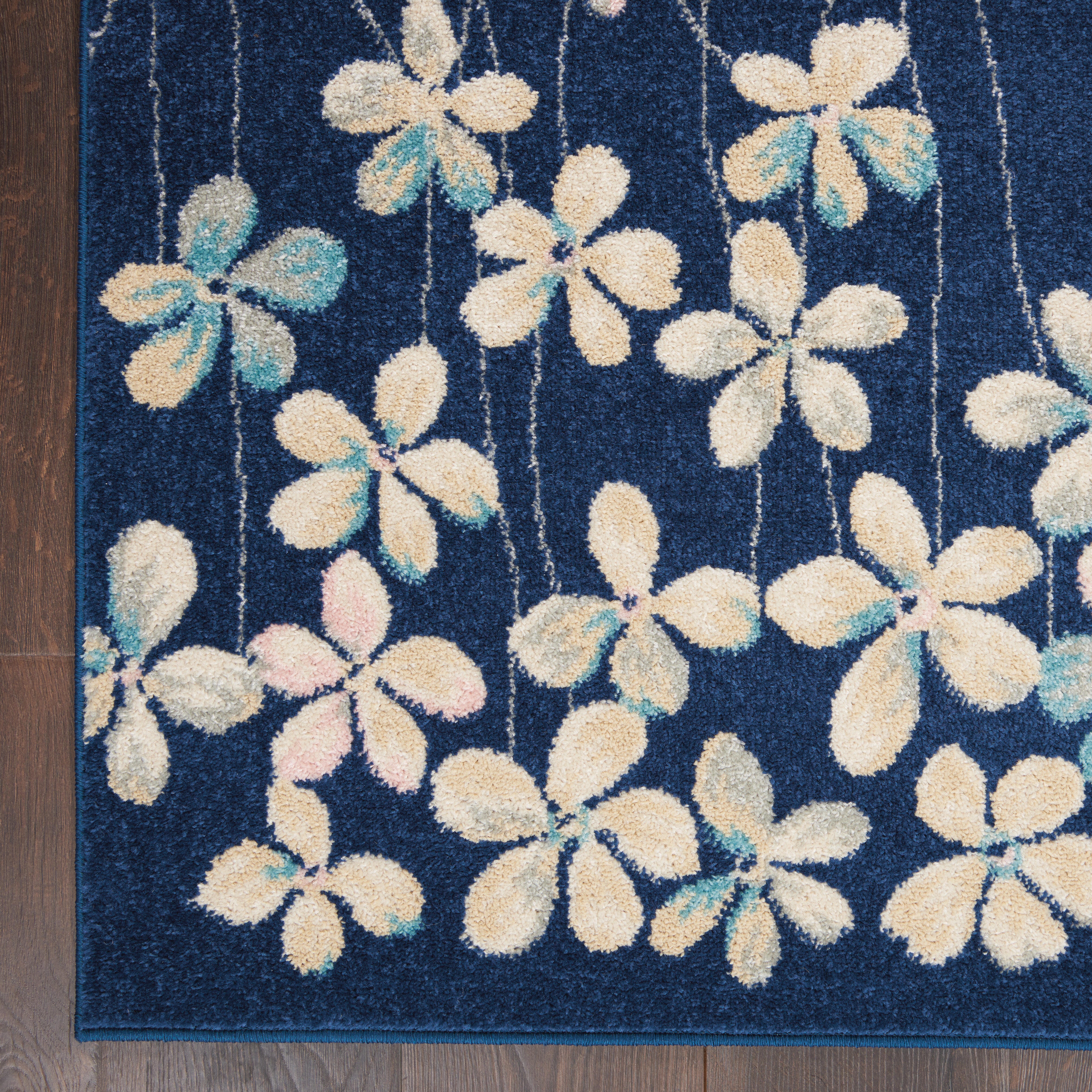 Nourison Nourison Tranquil 5'3" x 7'3" Navy Contemporary Indoor Rug, Navy, large