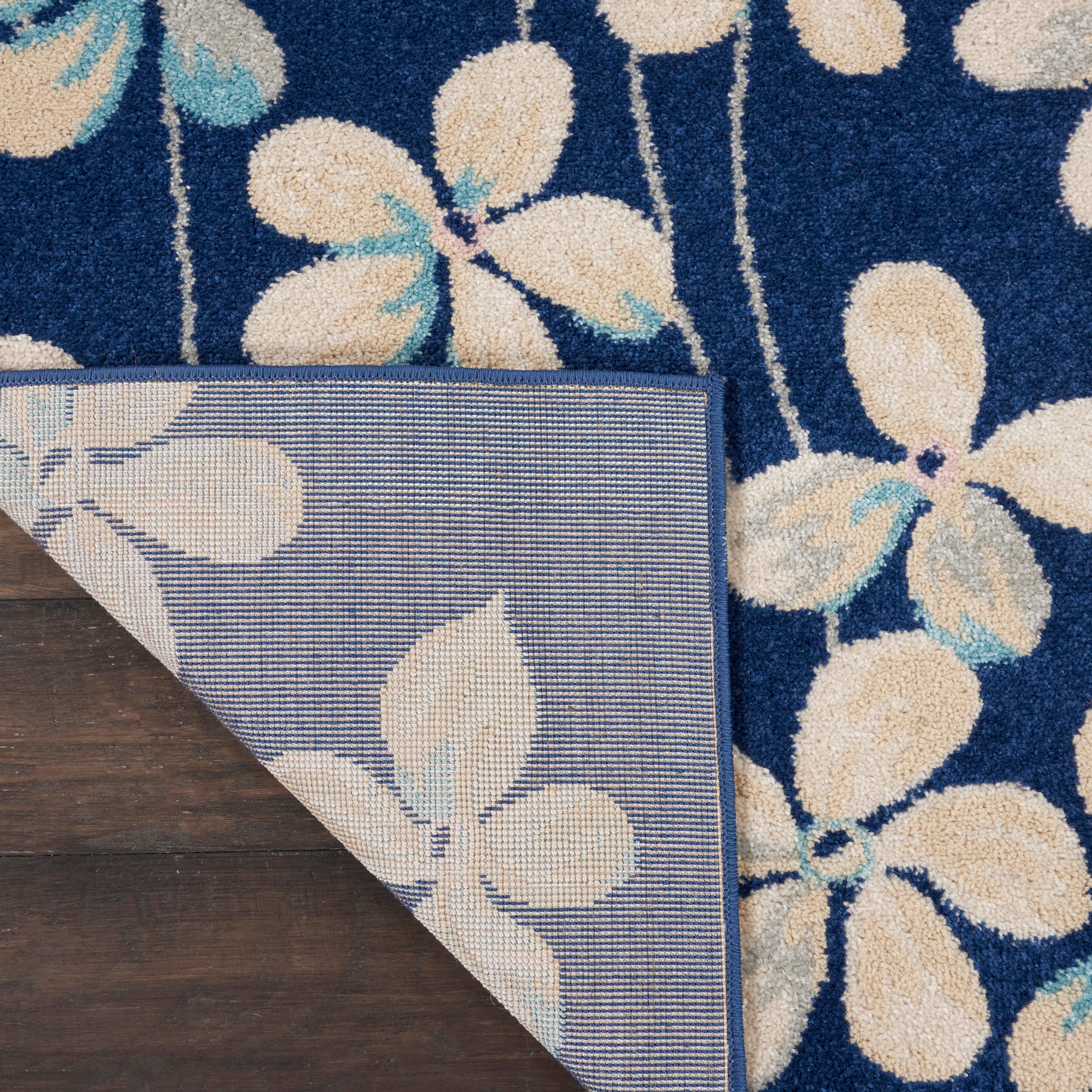 Nourison Nourison Tranquil 8' x 10' Navy Contemporary Indoor Rug, Navy, large
