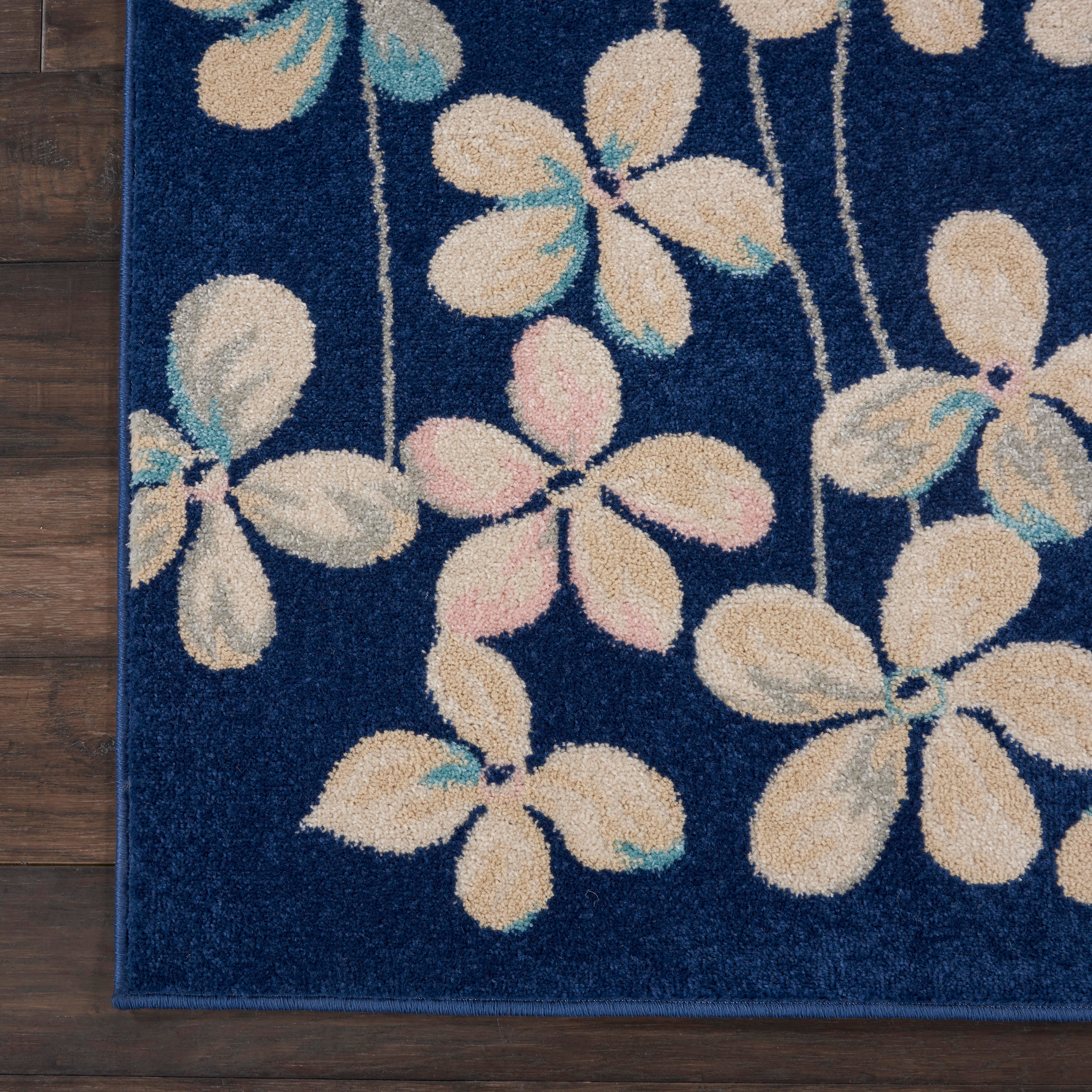 Nourison Nourison Tranquil 8' x 10' Navy Contemporary Indoor Rug, Navy, large