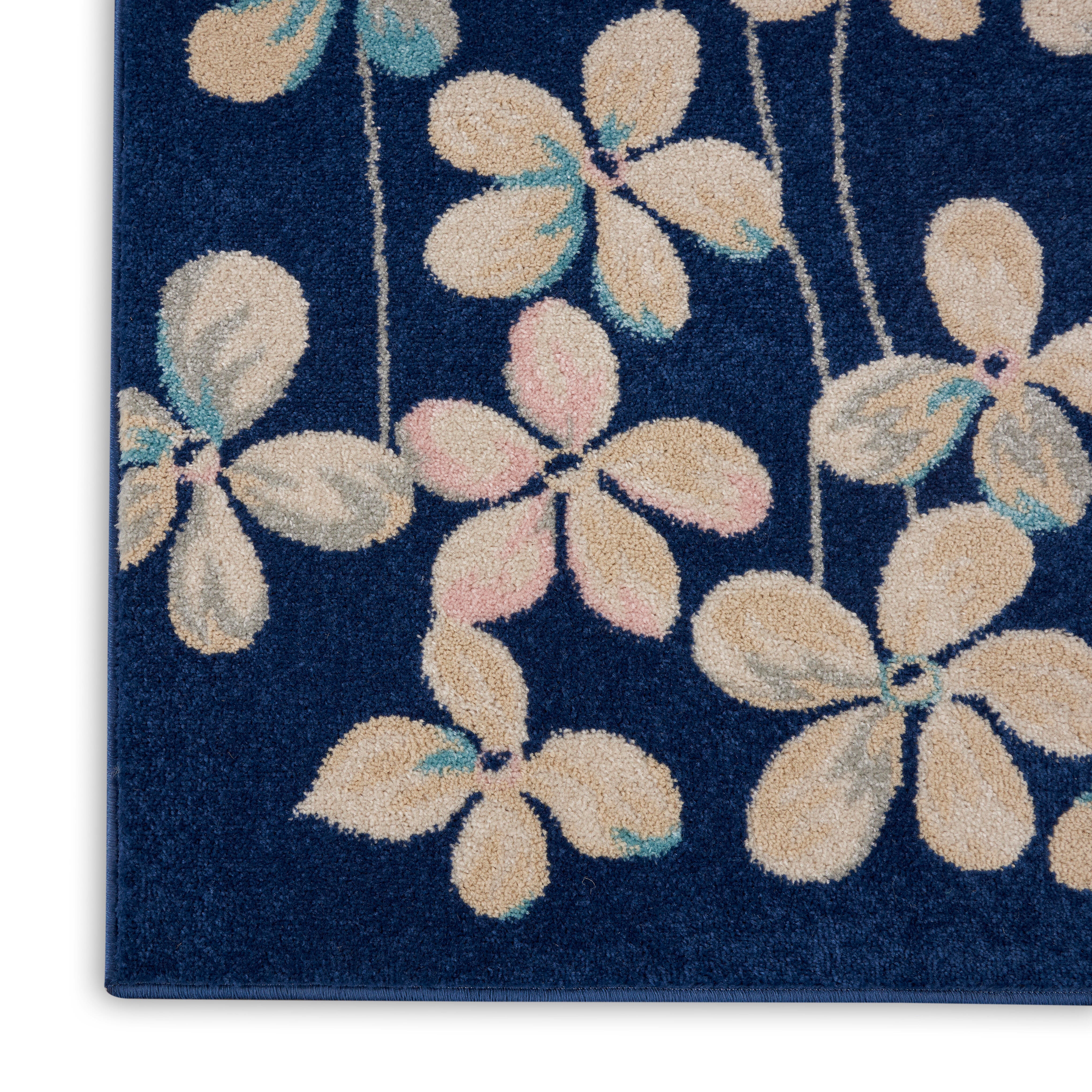 Nourison Nourison Tranquil 8' x 10' Navy Contemporary Indoor Rug, Navy, large