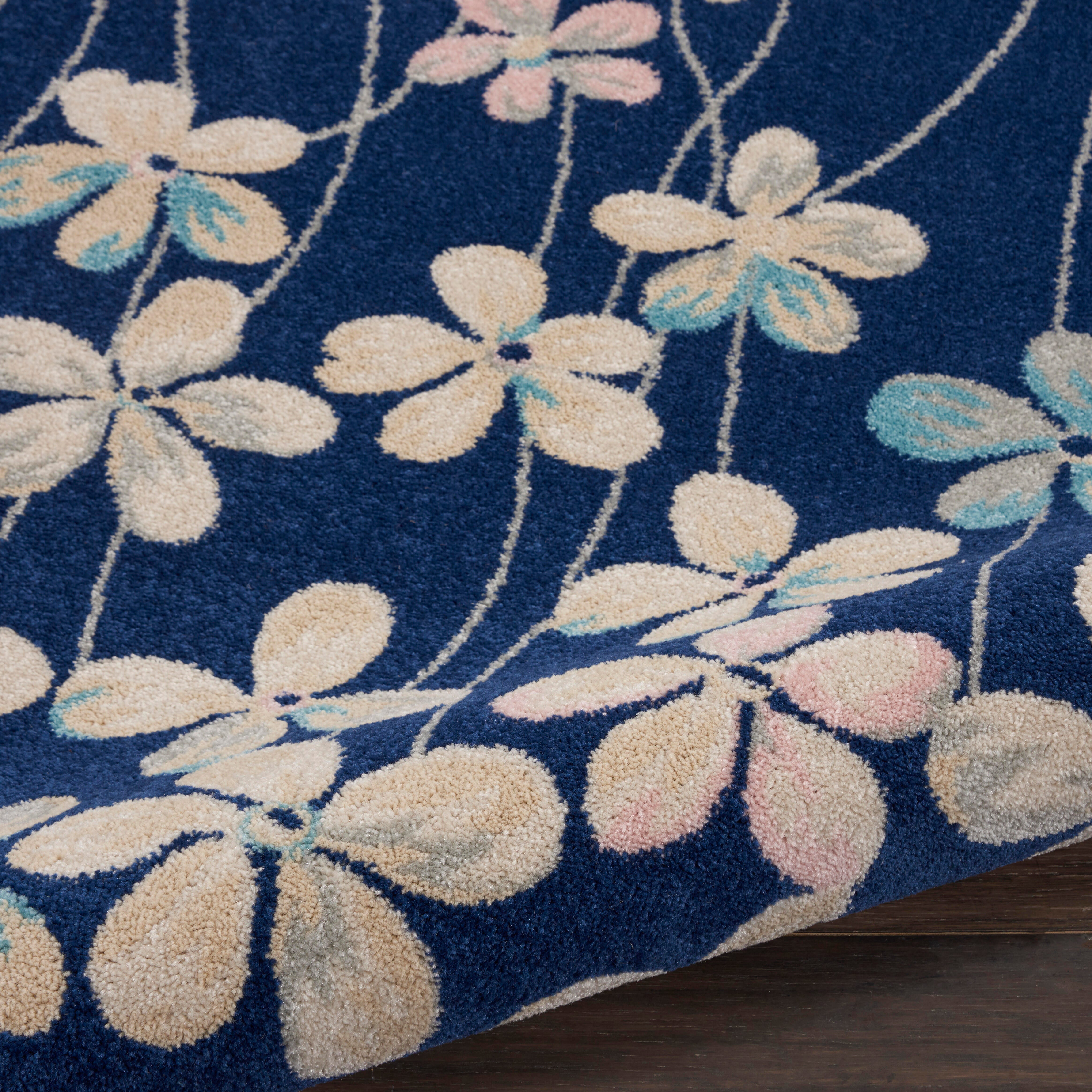 Nourison Nourison Tranquil 8' x 10' Navy Contemporary Indoor Rug, Navy, large