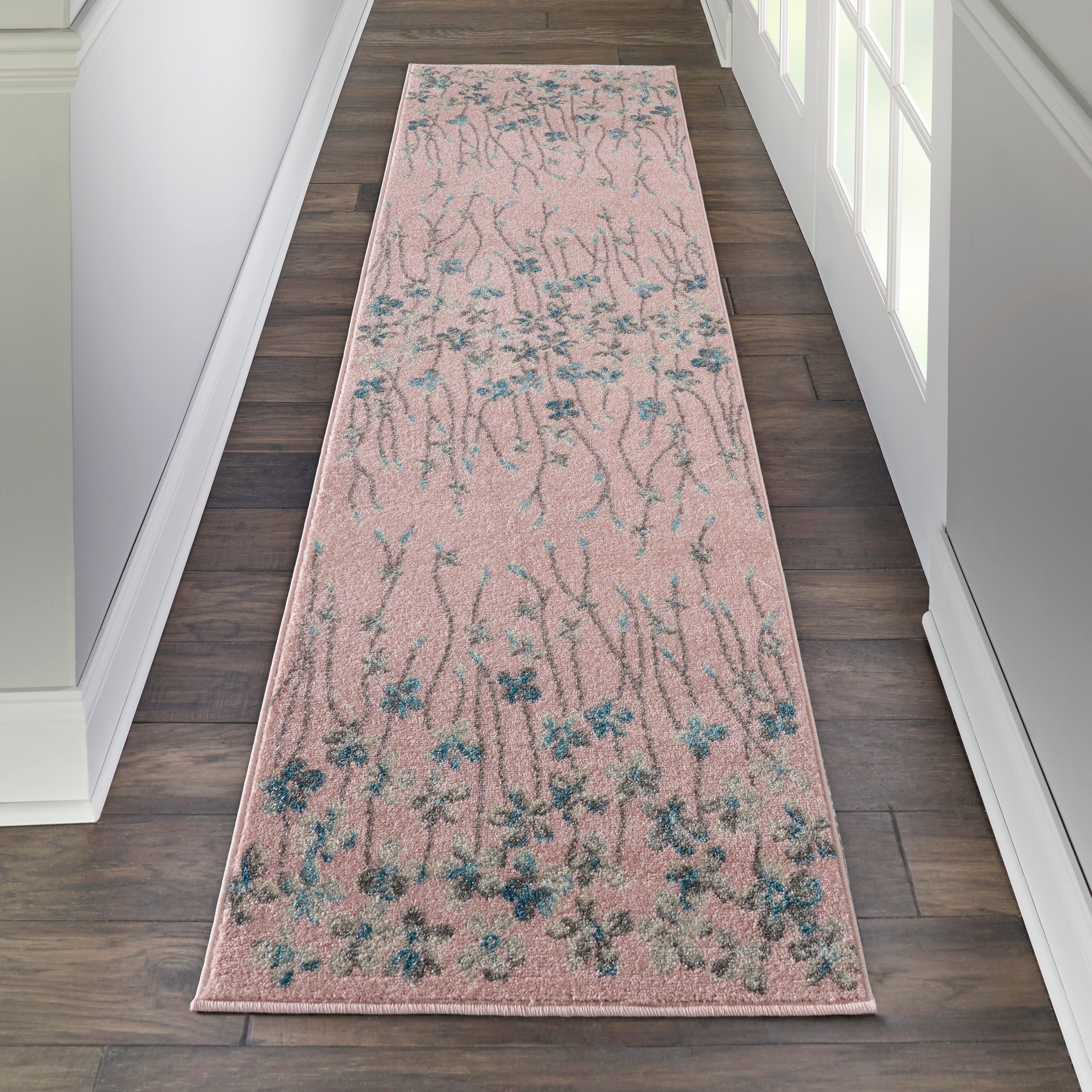 Nourison Nourison Tranquil 2'3" x 7'3" Pink Contemporary Indoor Rug, Pink, rollover