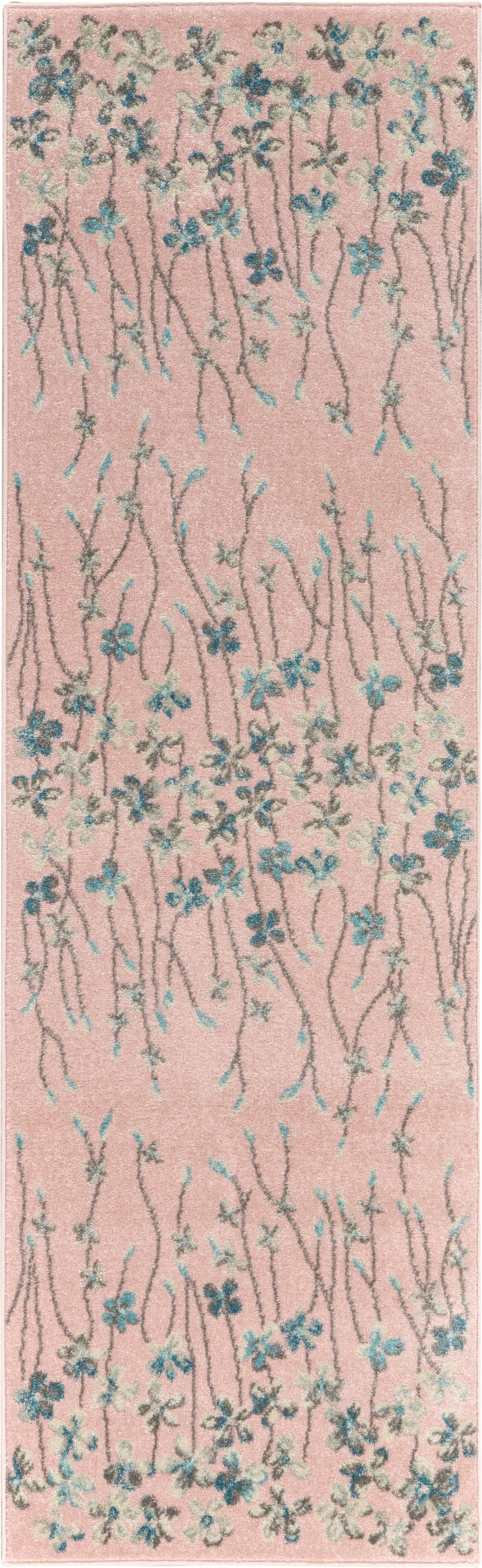 Nourison Nourison Tranquil 2'3" x 7'3" Pink Contemporary Indoor Rug, Pink, large