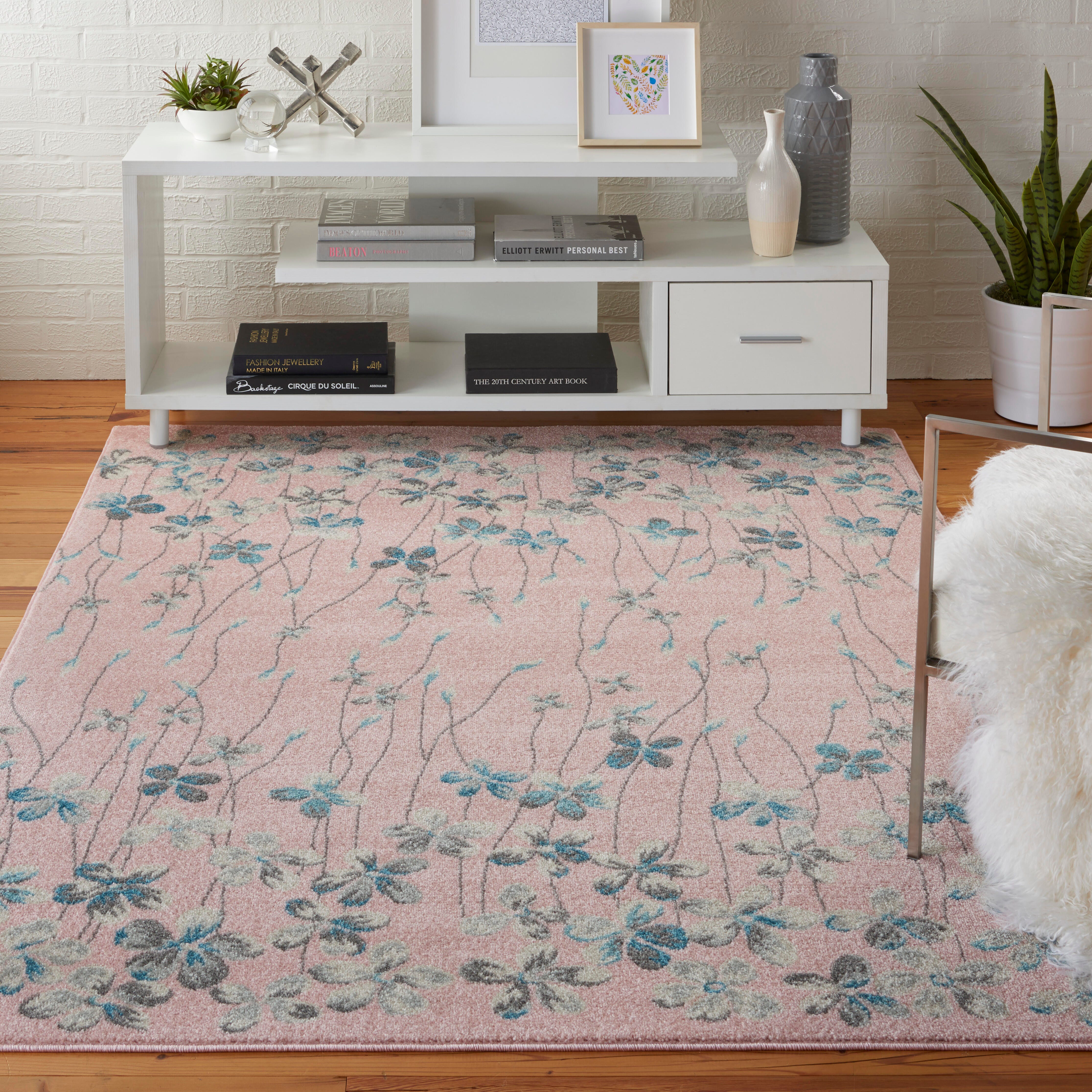 Nourison Nourison Tranquil 4' x 6' Pink Contemporary Indoor Rug, Pink, rollover