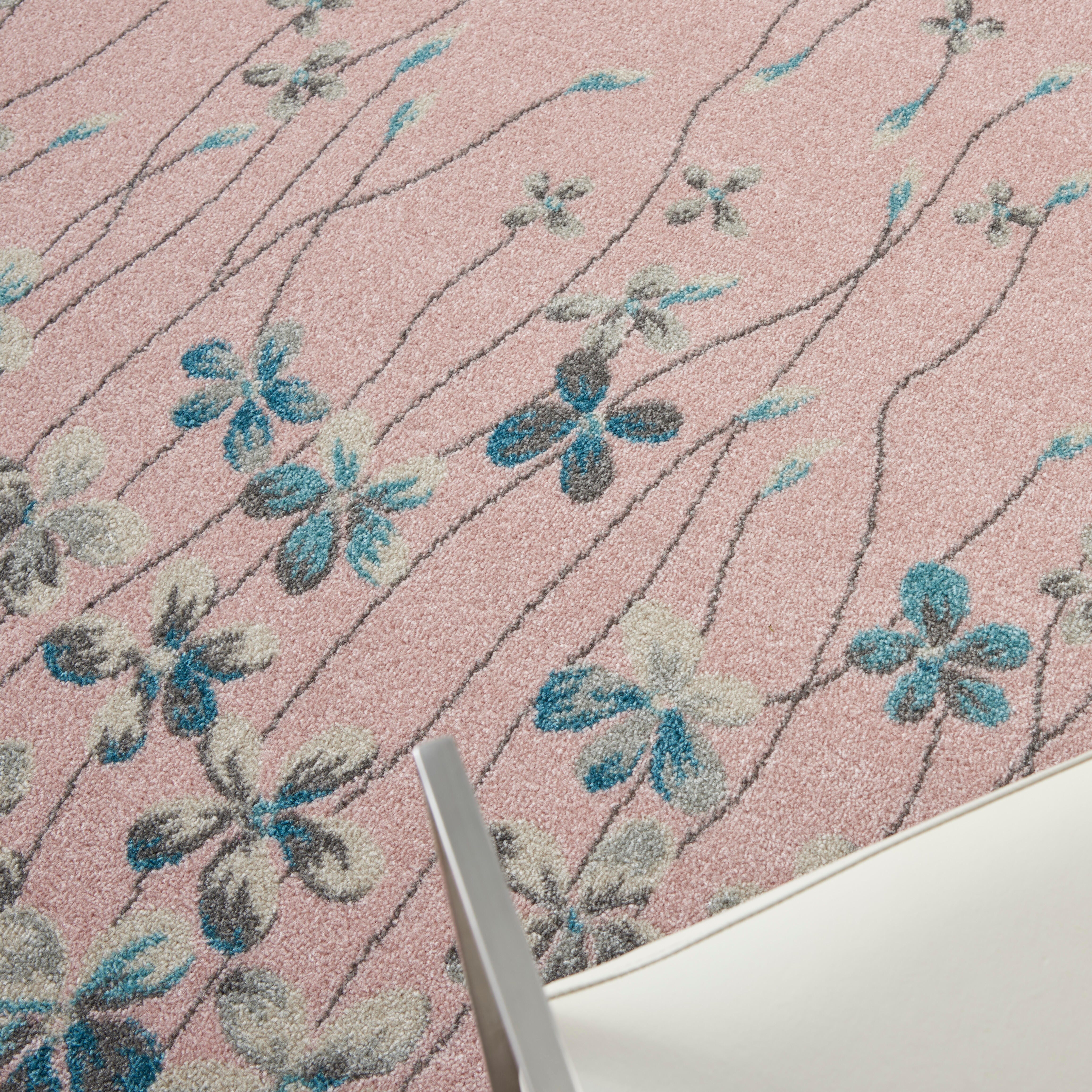 Nourison Nourison Tranquil 4' x 6' Pink Contemporary Indoor Rug, Pink, large