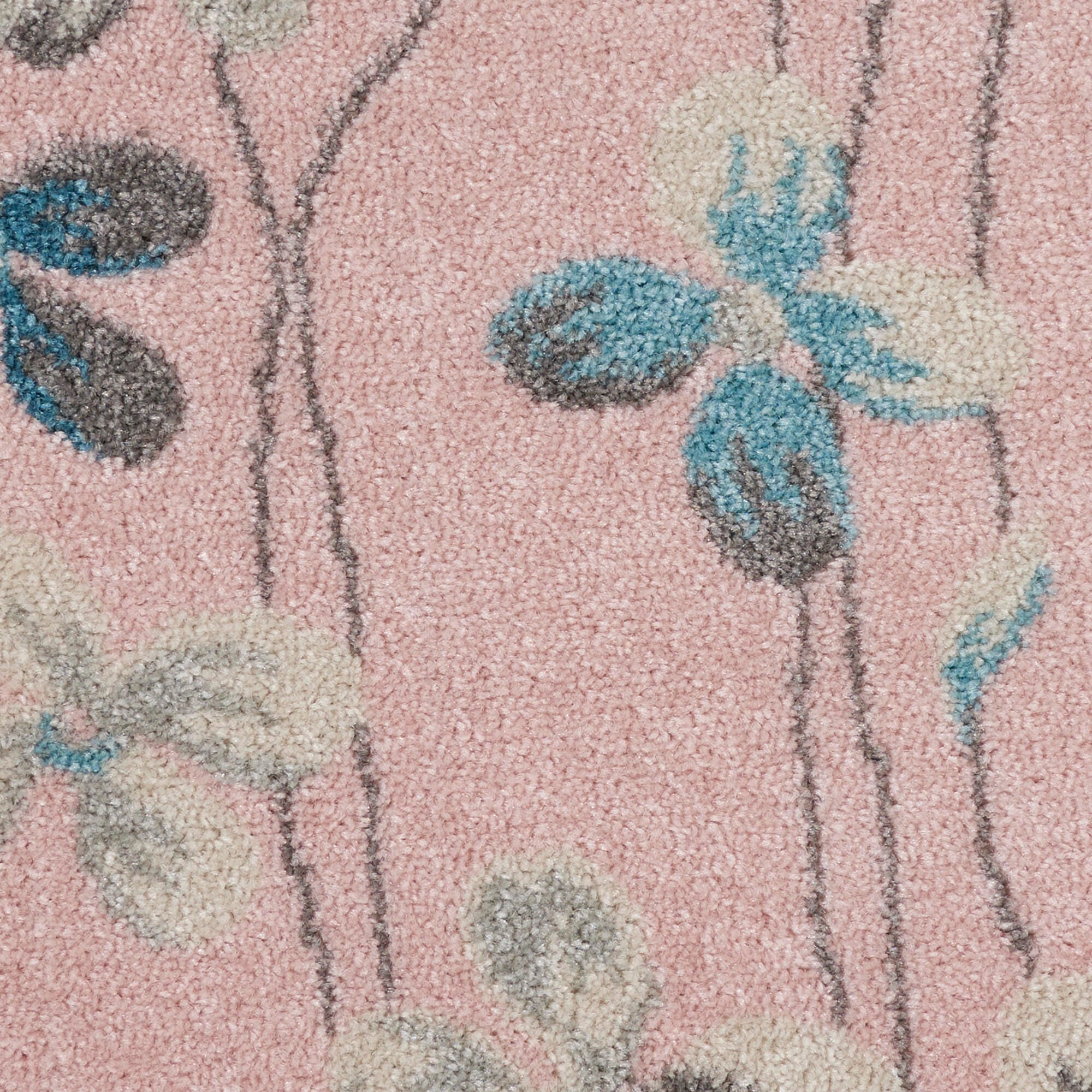 Nourison Nourison Tranquil 5'3" x ROUND Pink Contemporary Indoor Rug, Pink, large