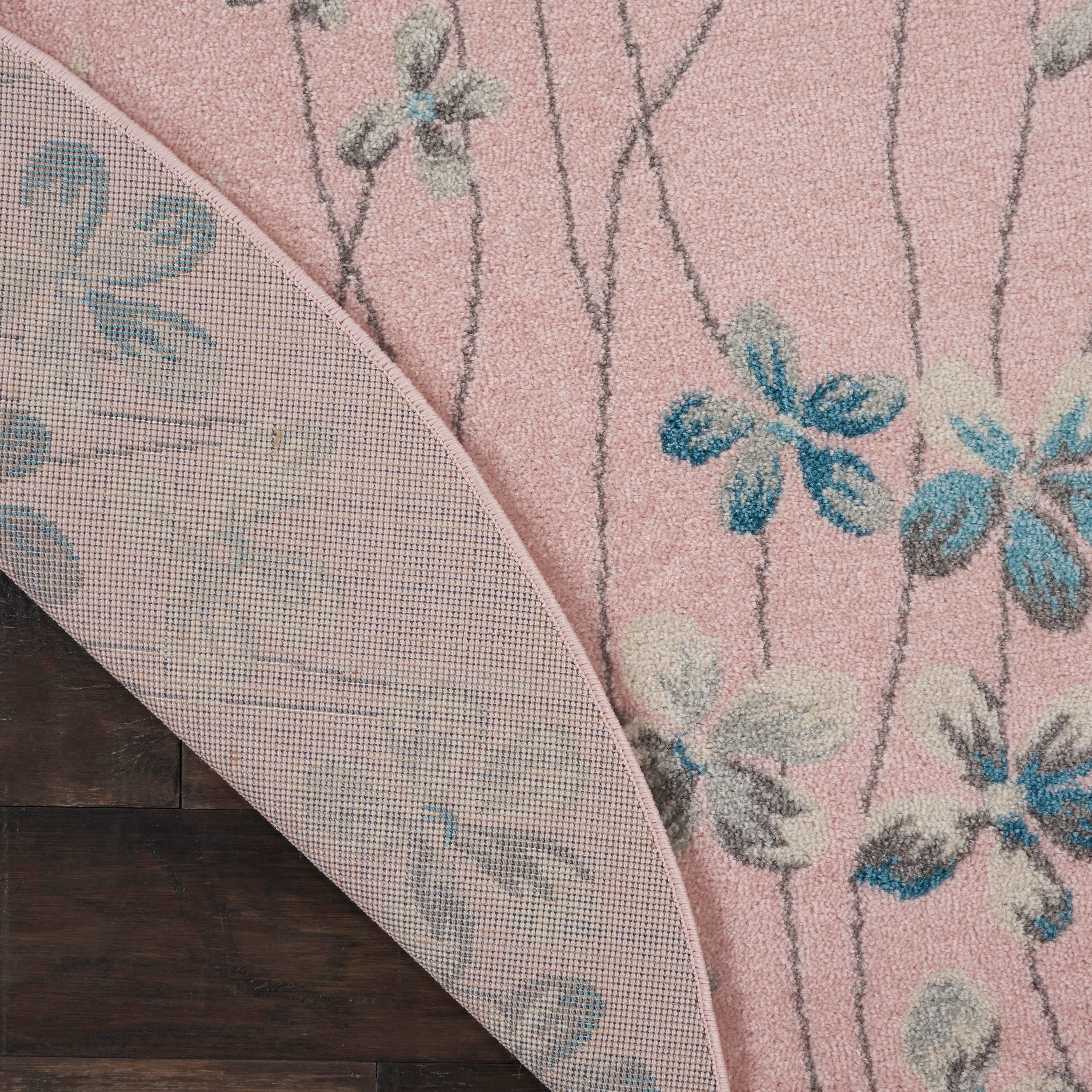 Nourison Nourison Tranquil 5'3" x ROUND Pink Contemporary Indoor Rug, Pink, large