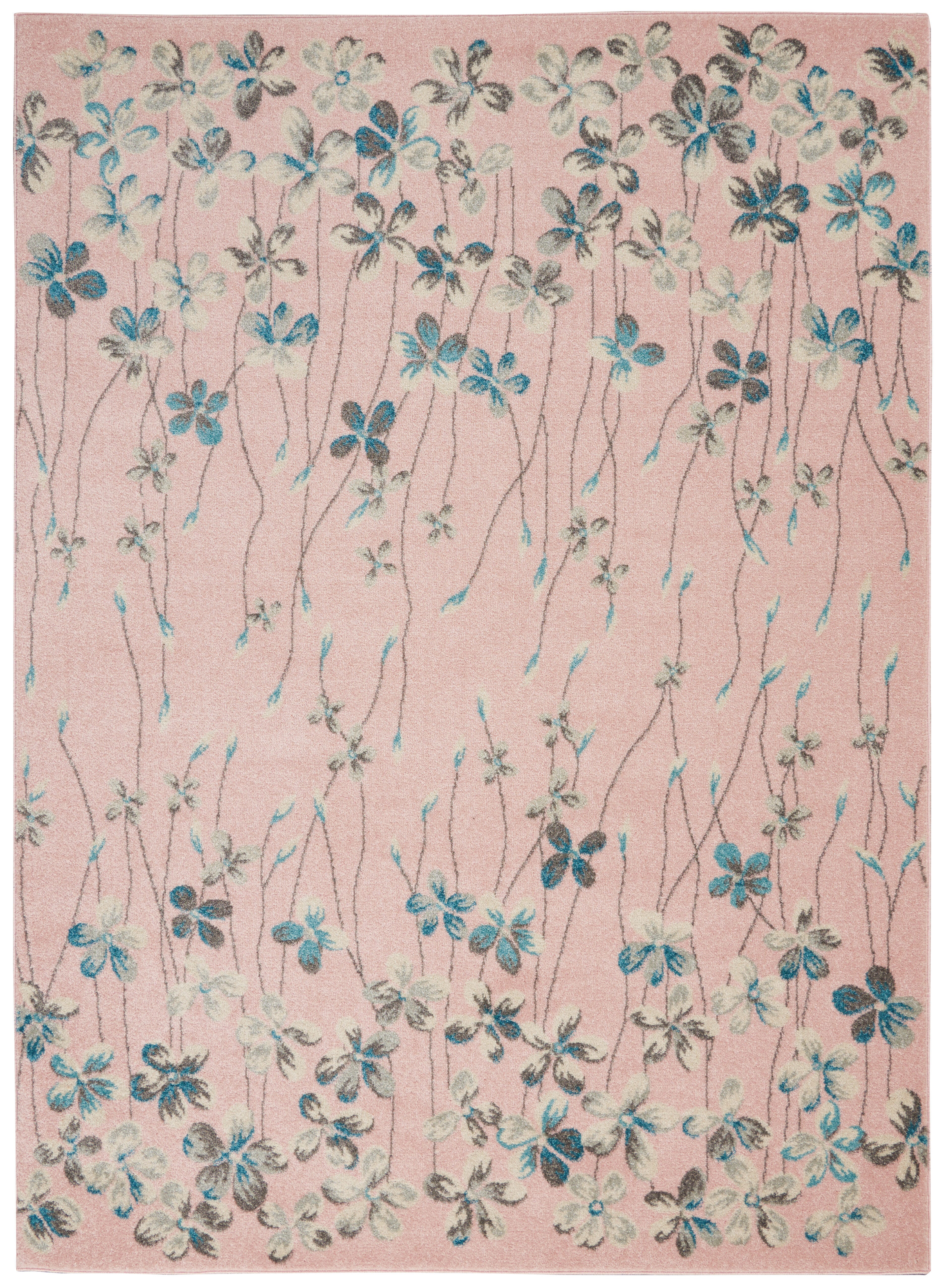Nourison Nourison Tranquil 6' x 9' Pink Contemporary Indoor Rug, Pink, large