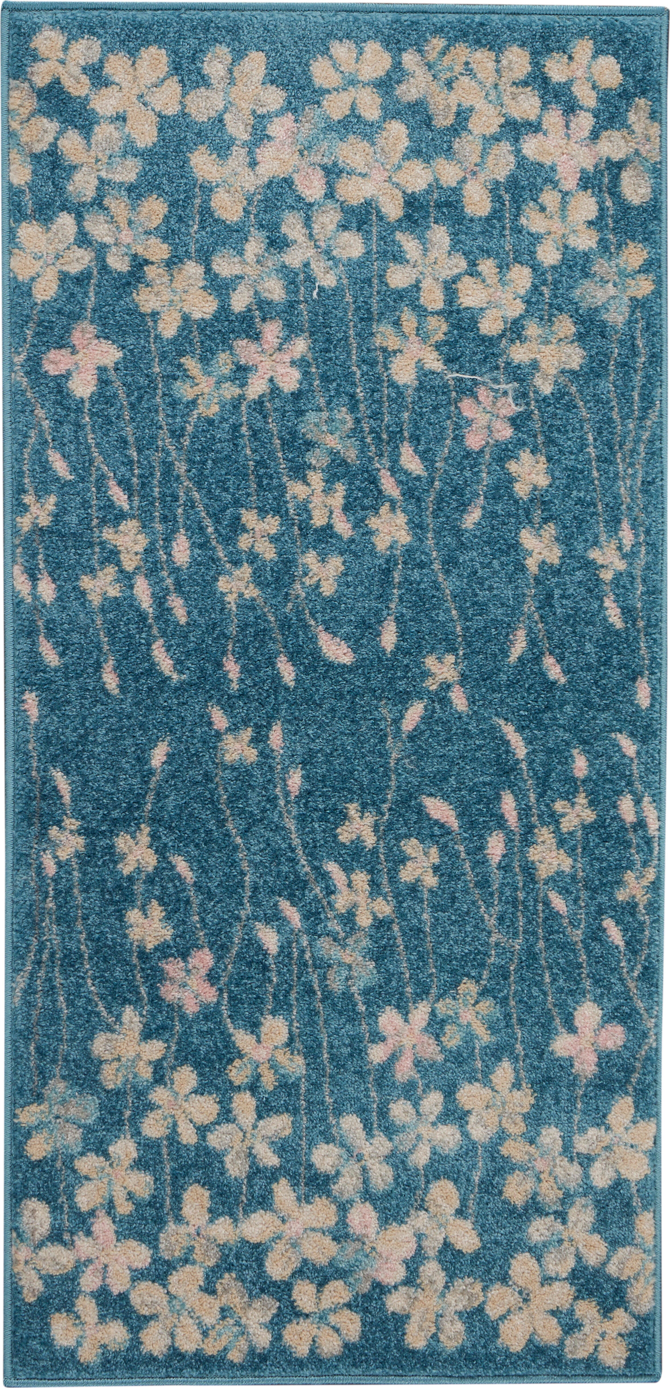 Nourison Nourison Tranquil 2' x 4' Turquoise Contemporary Indoor Rug, Turquoise, large