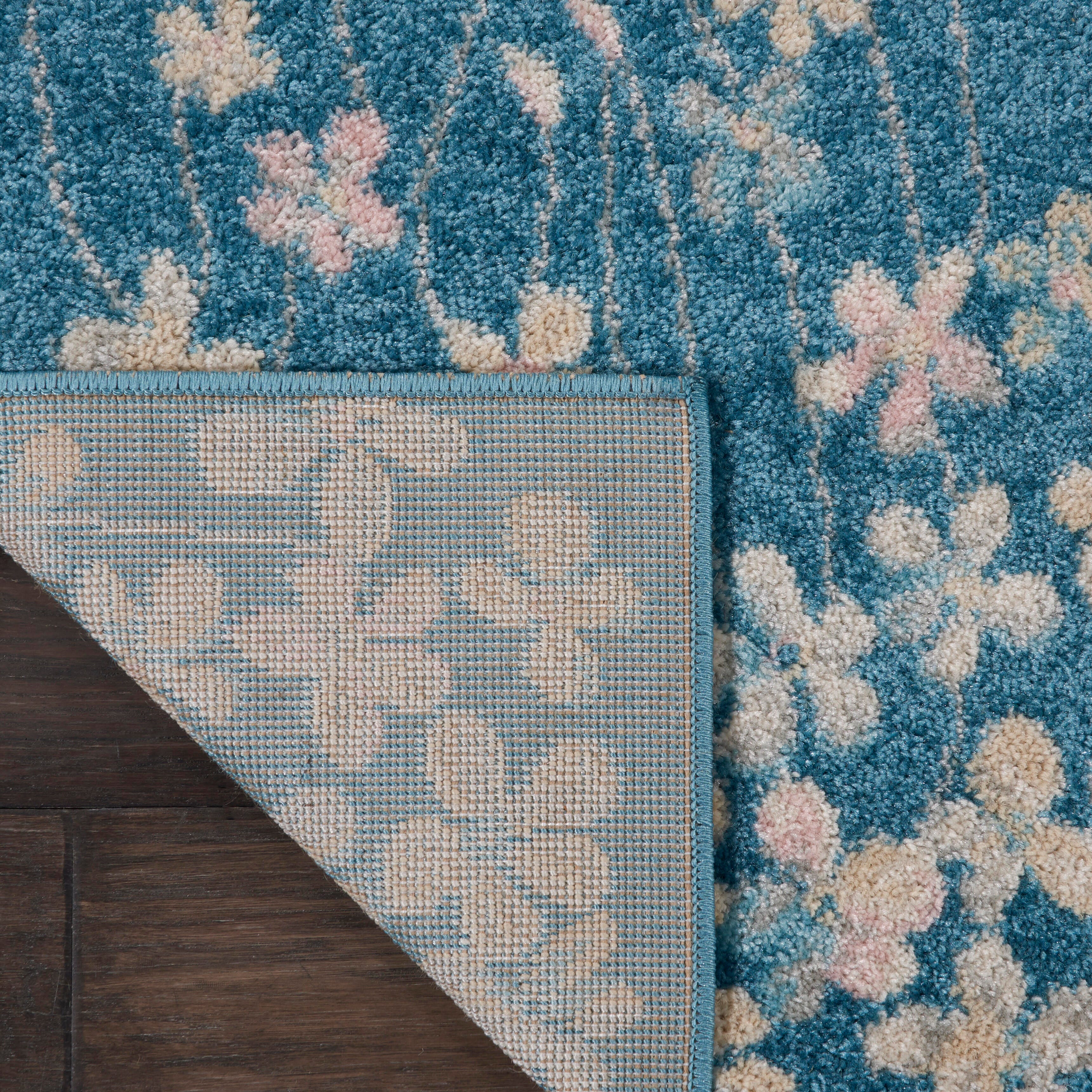 Nourison Nourison Tranquil 2' x 4' Turquoise Contemporary Indoor Rug, Turquoise, large
