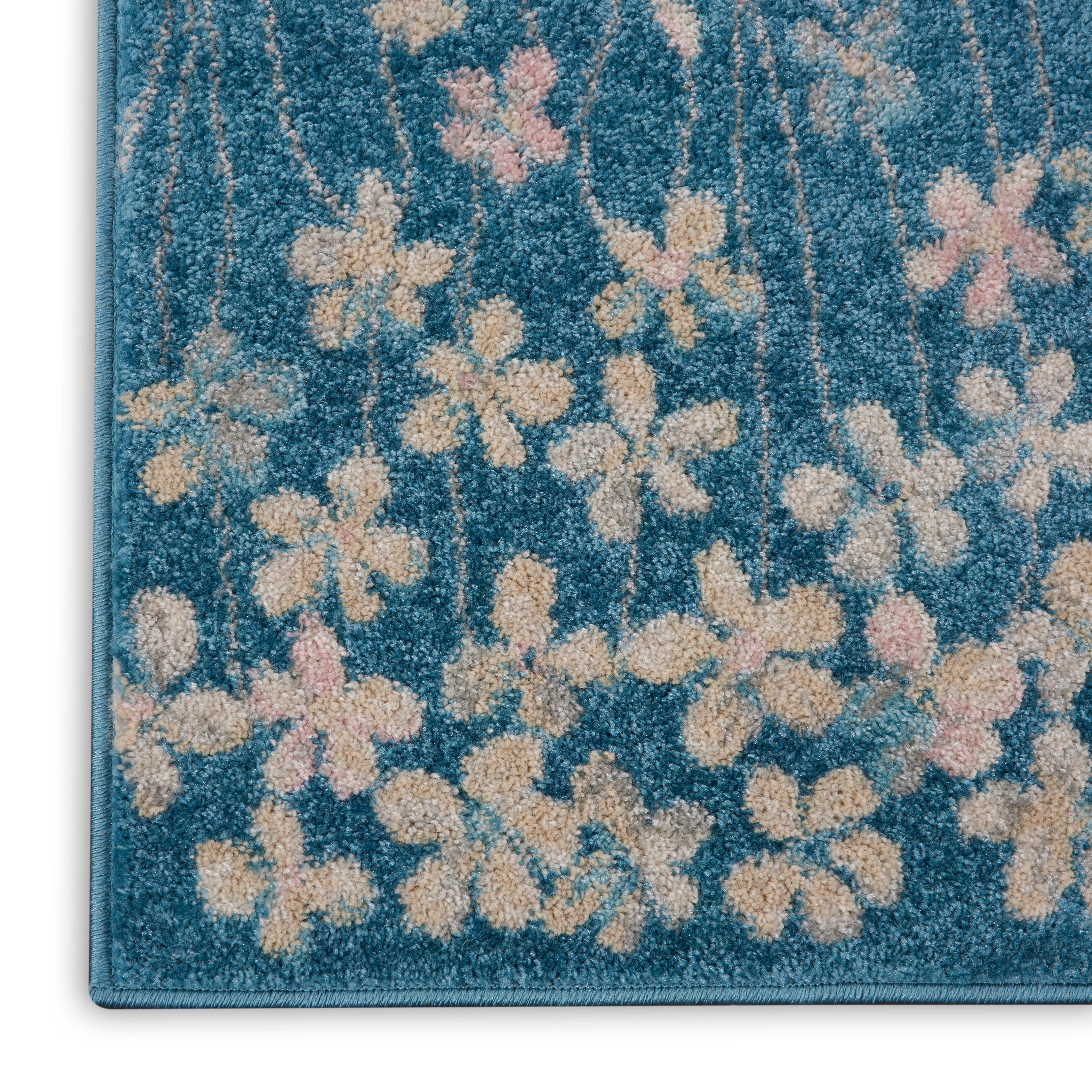Nourison Nourison Tranquil 2' x 4' Turquoise Contemporary Indoor Rug, Turquoise, large