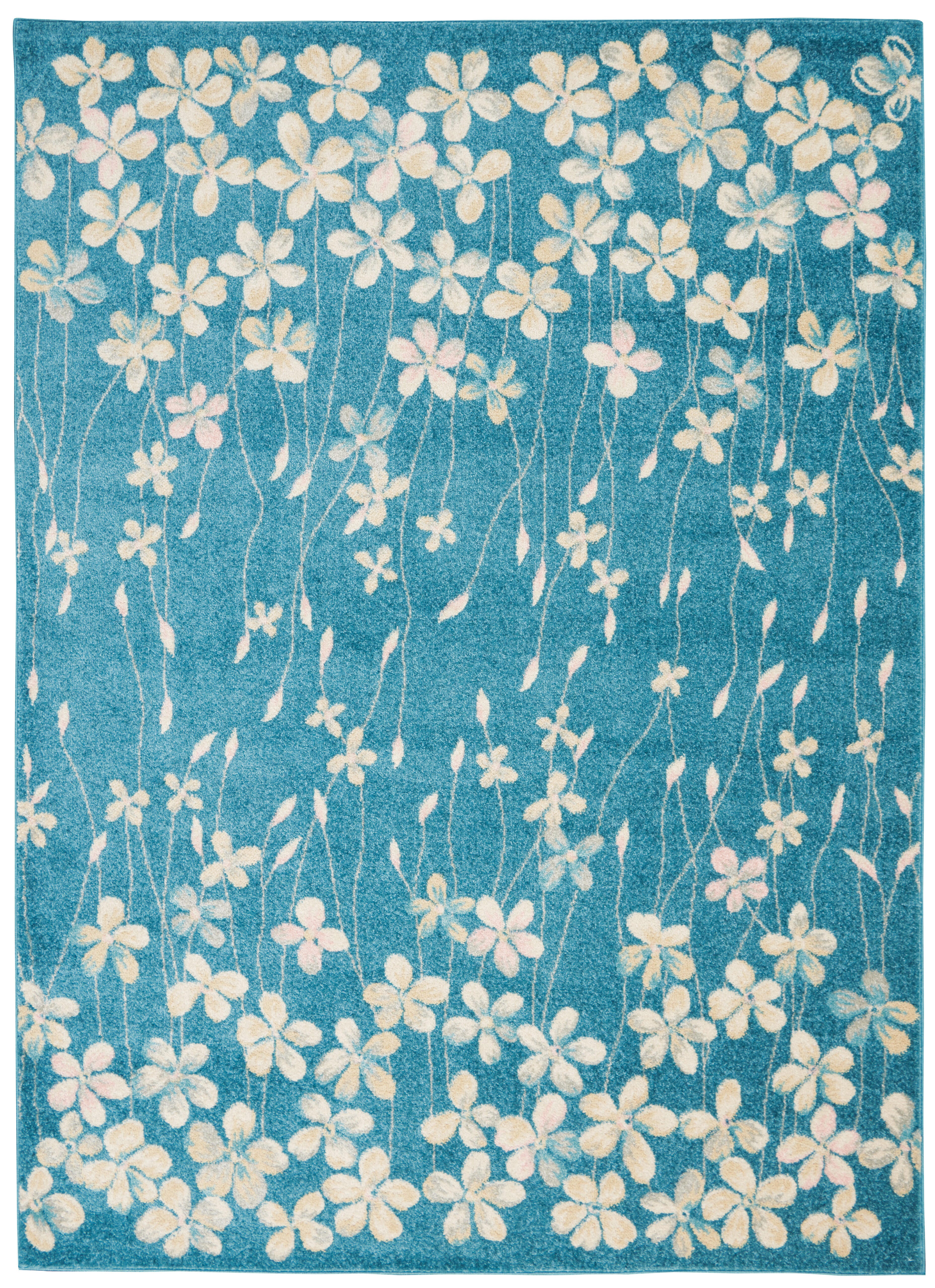 Nourison Nourison Tranquil 4' x 6' Turquoise Contemporary Indoor Rug