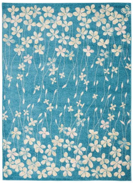 Nourison Nourison Tranquil 4' x 6' Turquoise Contemporary Indoor Rug
