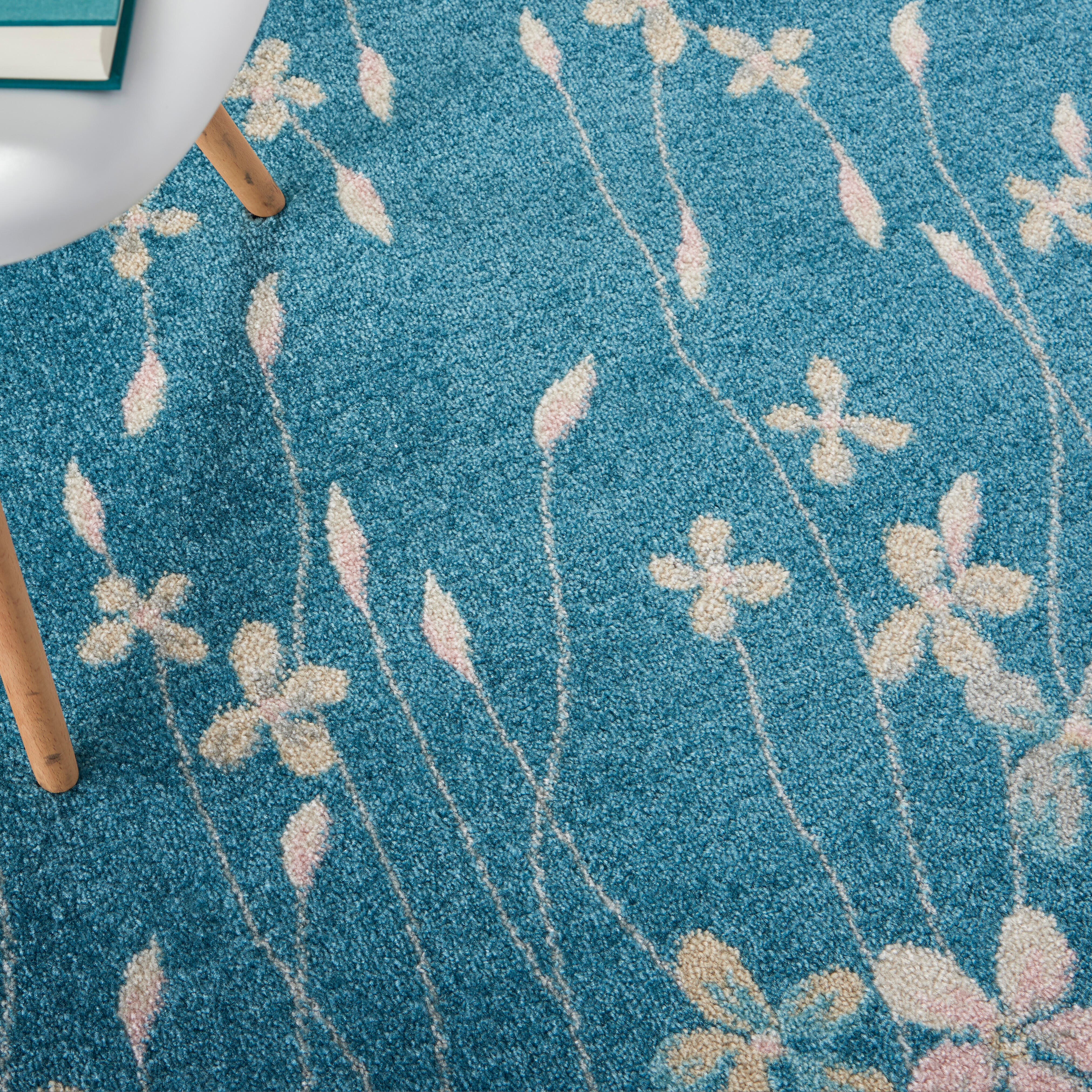 Nourison Nourison Tranquil 5'3" x 7'3" Turquoise Contemporary Indoor Rug, Turquoise, large