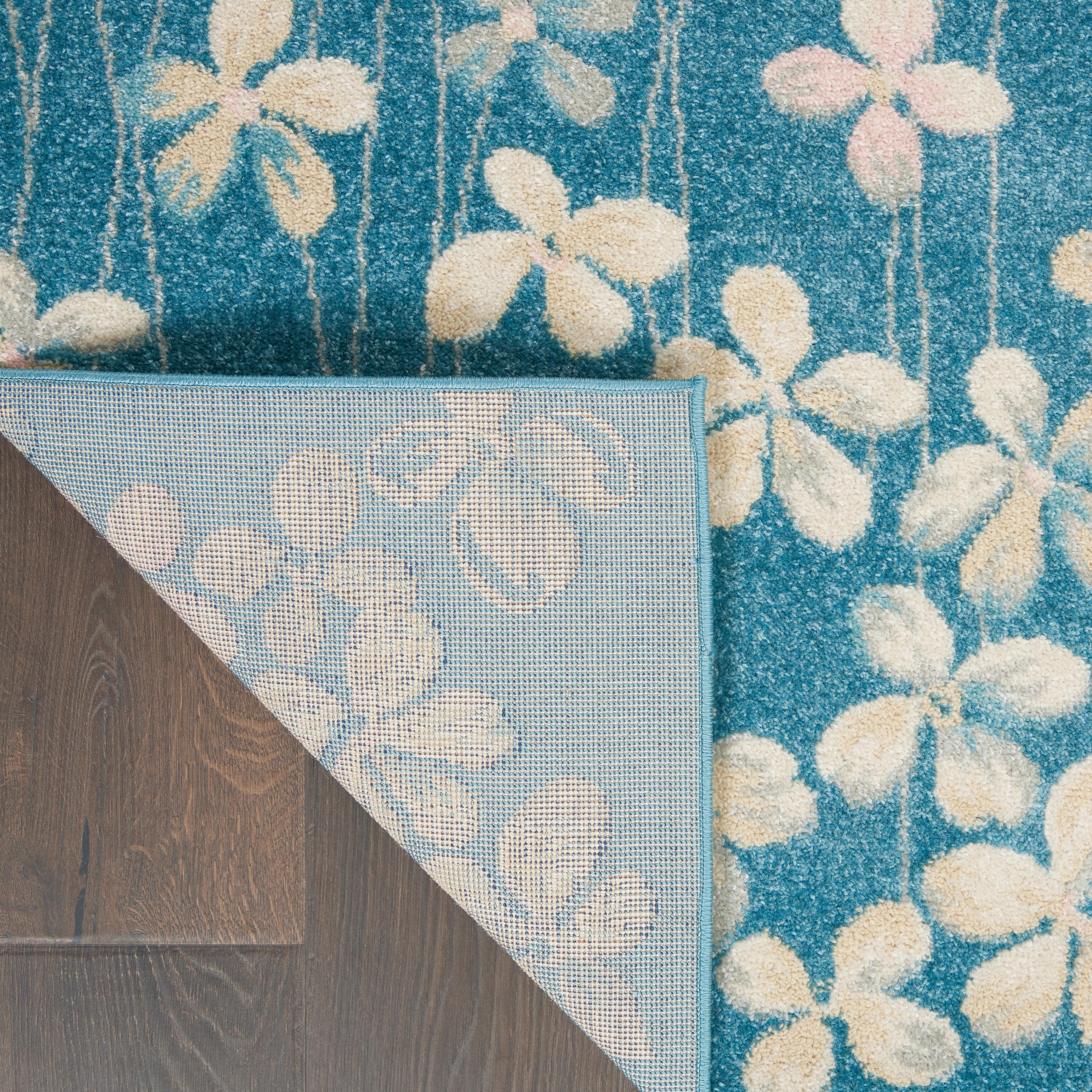 Nourison Nourison Tranquil 6' x 9' Turquoise Contemporary Indoor Rug, Turquoise, large