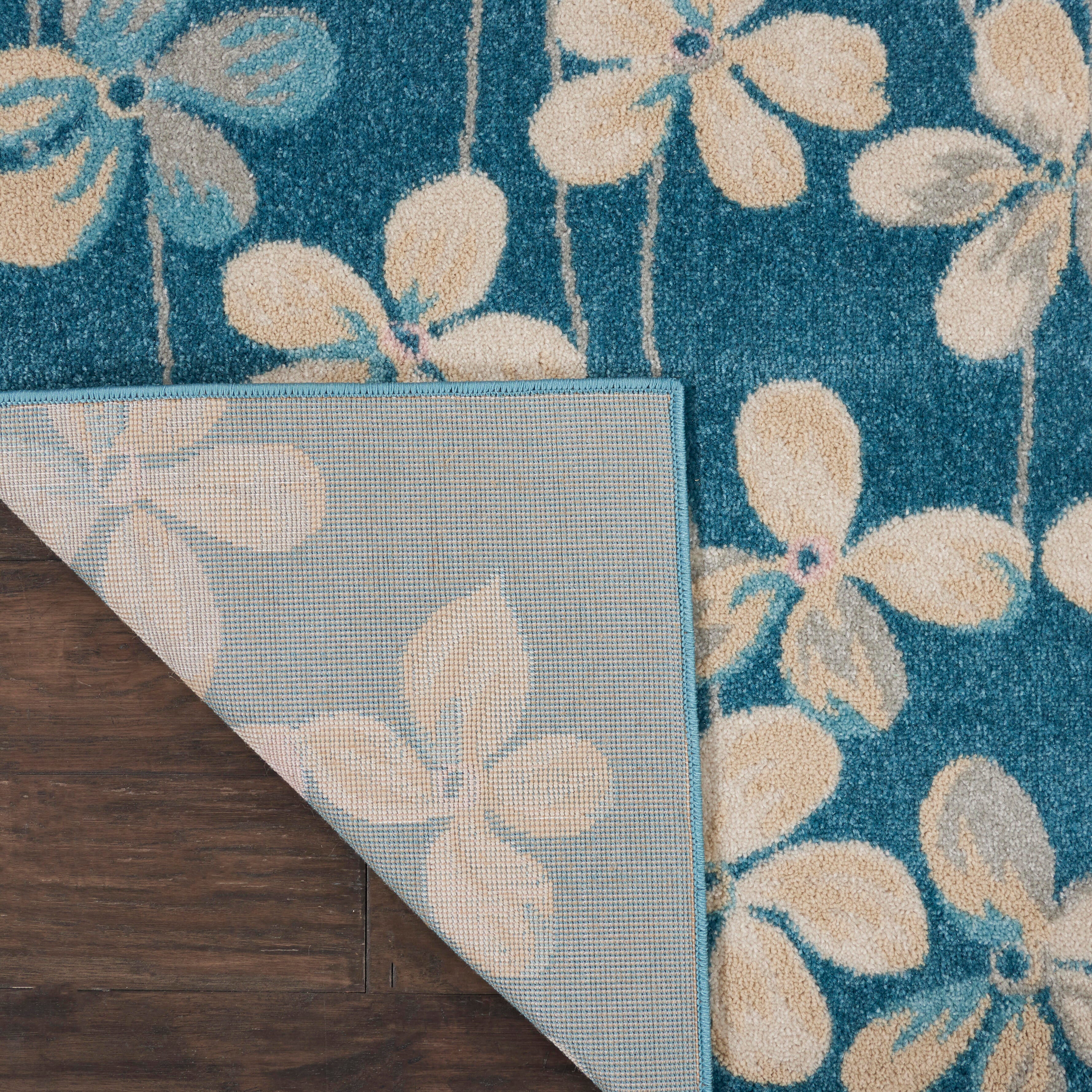 Nourison Nourison Tranquil 8' x 10' Turquoise Contemporary Indoor Rug, Turquoise, large
