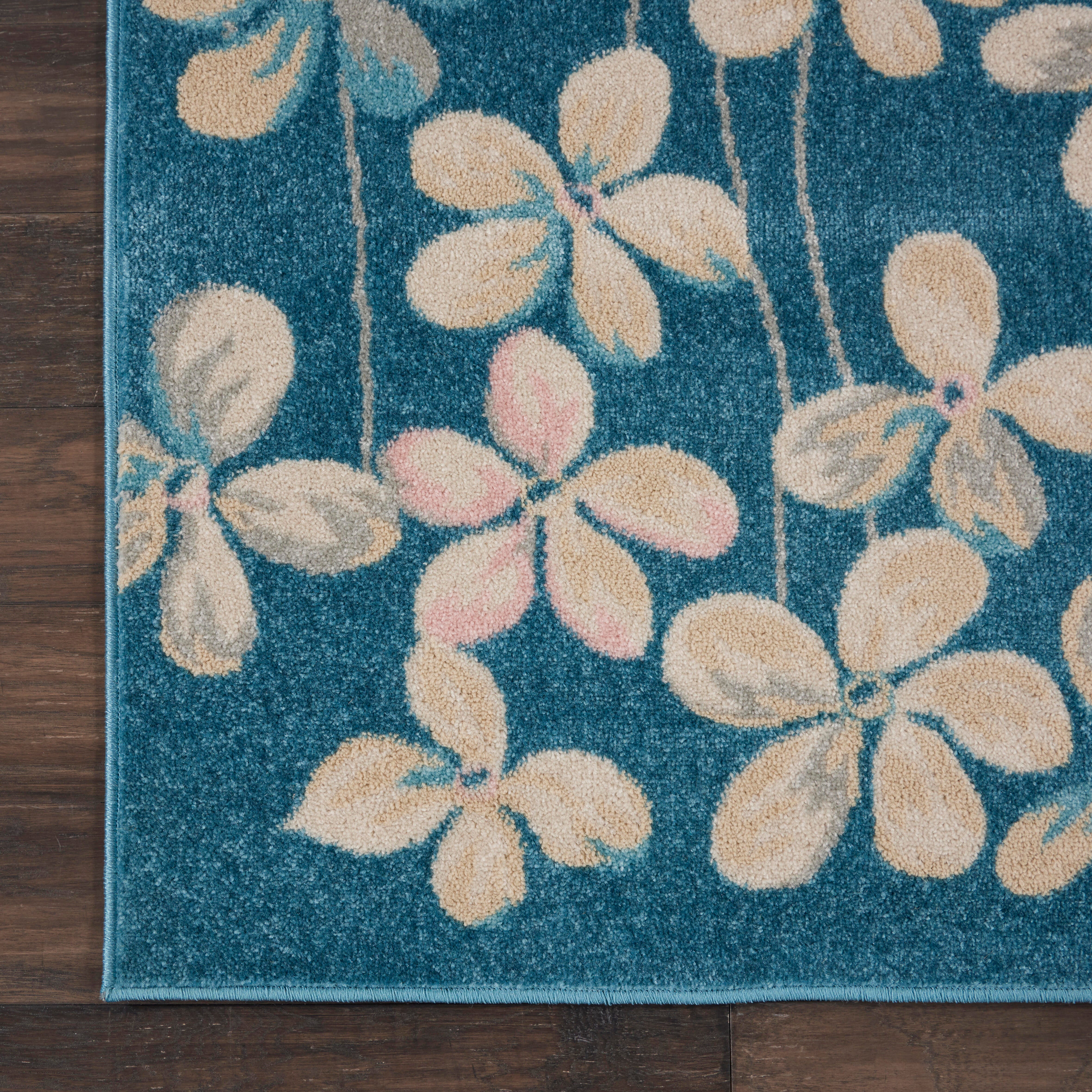 Nourison Nourison Tranquil 8' x 10' Turquoise Contemporary Indoor Rug, Turquoise, large
