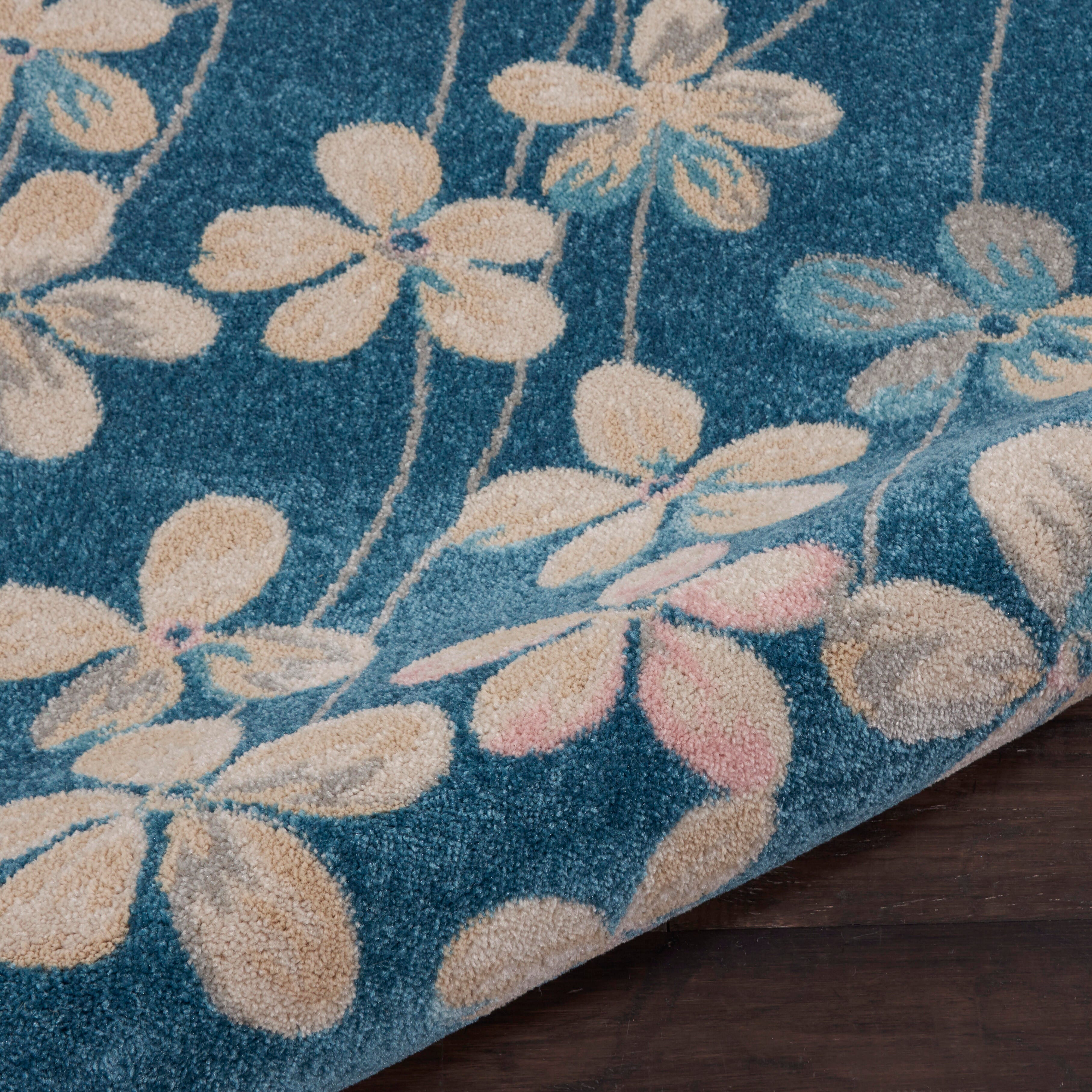 Nourison Nourison Tranquil 8' x 10' Turquoise Contemporary Indoor Rug, Turquoise, large
