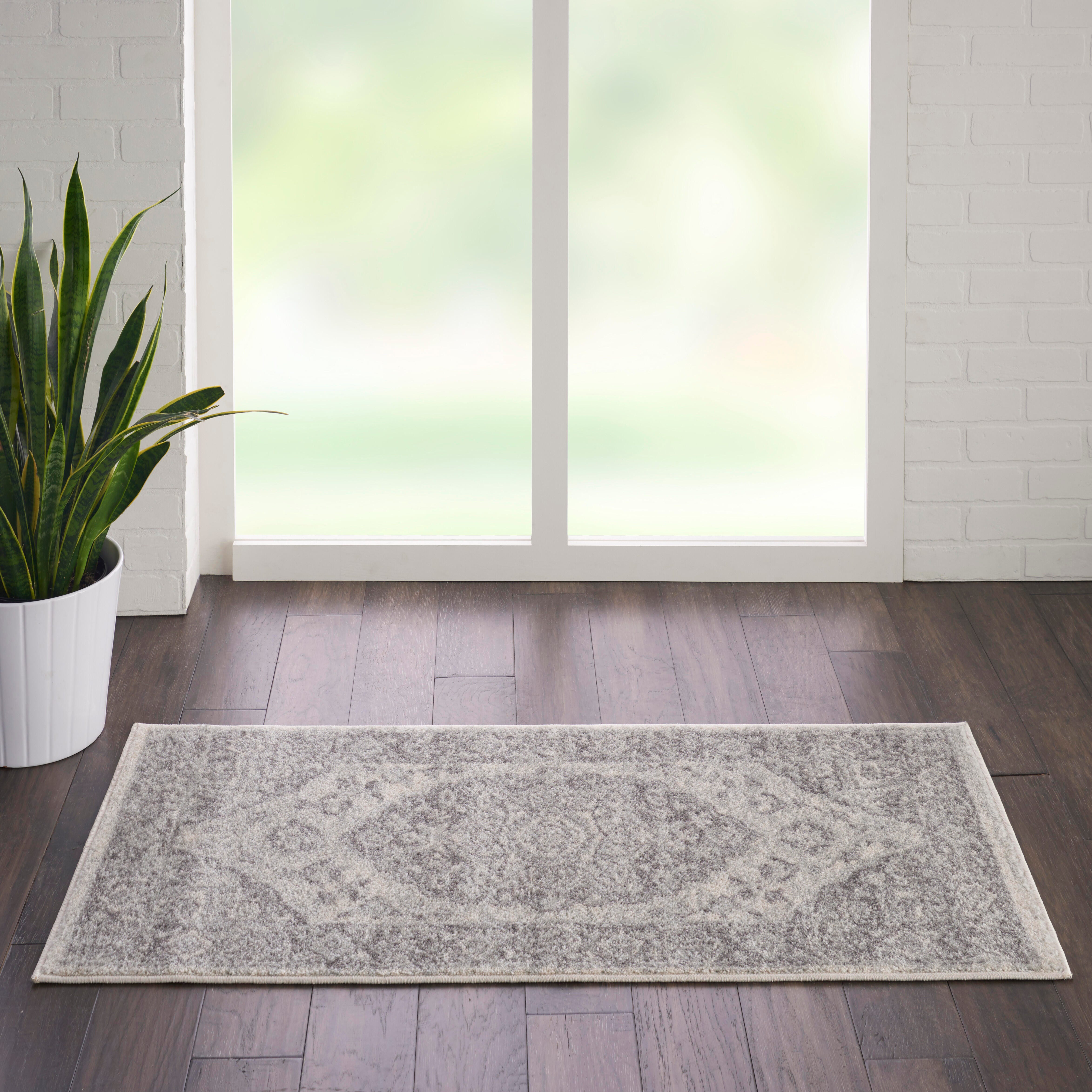 Nourison Home Nourison Tranquil 2' x 4' Ivory/Grey Vintage Indoor Rug, Ivory/Gray, rollover