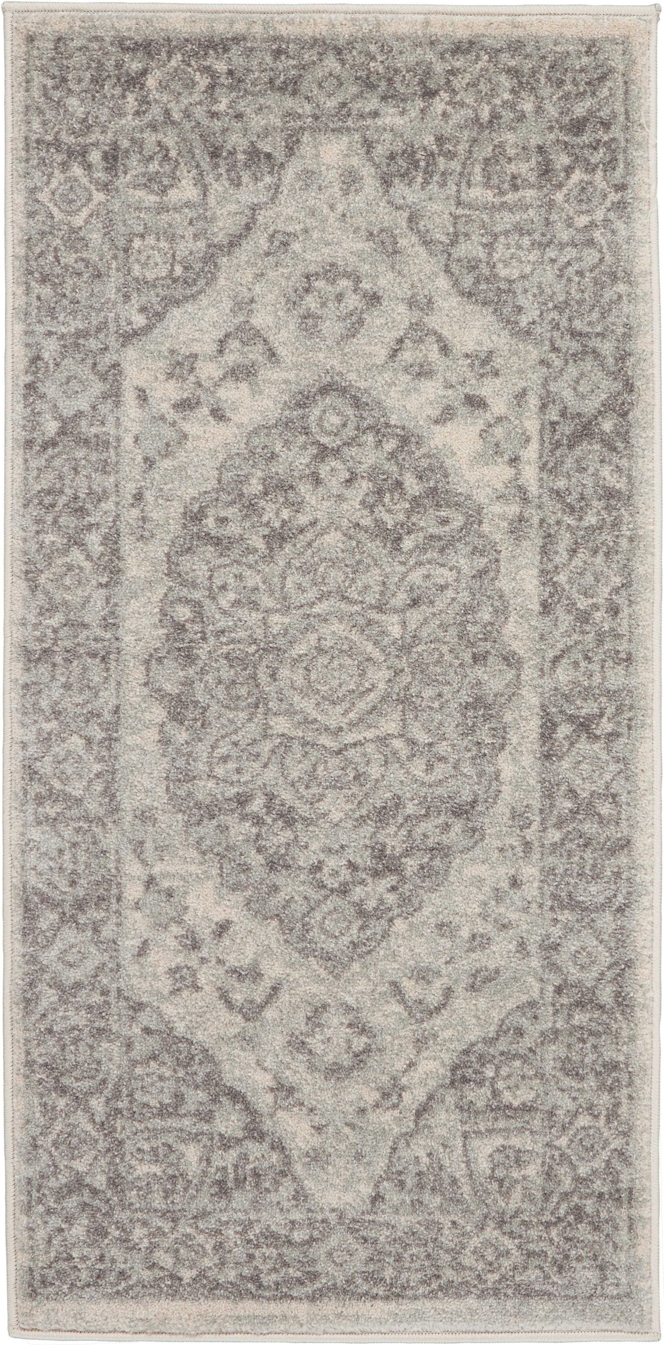 Nourison Home Nourison Tranquil 2' x 4' Ivory/Grey Vintage Indoor Rug, Ivory/Gray, large